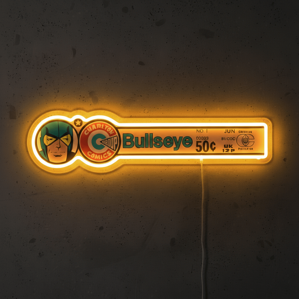 ShineNeon™ Retro Bullseye Comic Ledger LED Neon Sign - Superhero Wall Decor - Shineneon