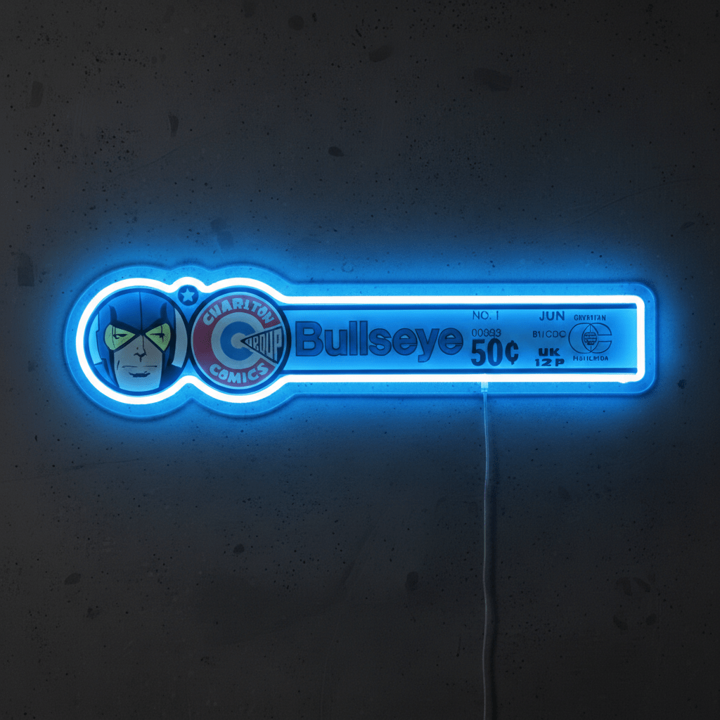 ShineNeon™ Retro Bullseye Comic Ledger LED Neon Sign - Superhero Wall Decor - Shineneon