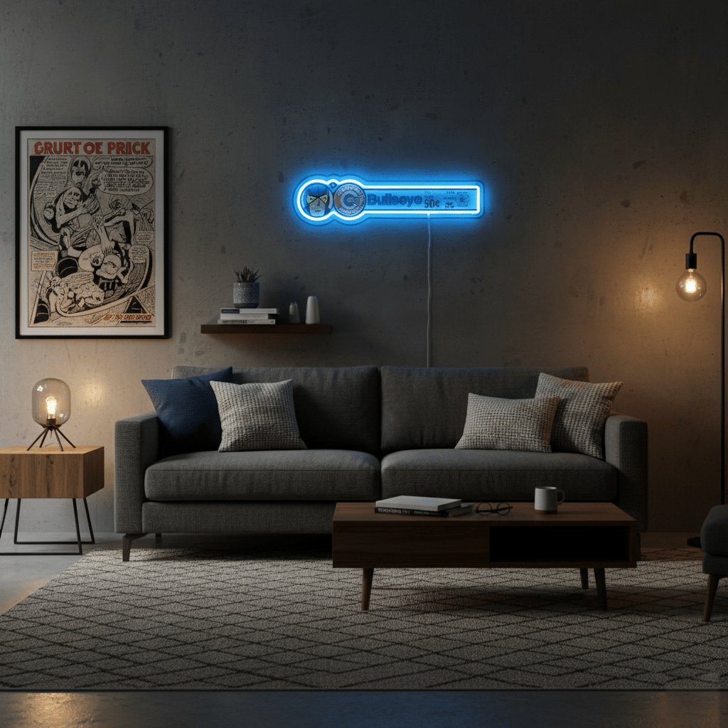 ShineNeon™ Retro Bullseye Comic Ledger LED Neon Sign - Superhero Wall Decor - Shineneon