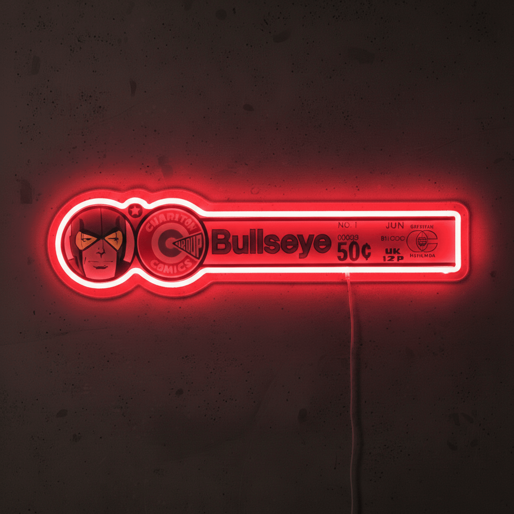 ShineNeon™ Retro Bullseye Comic Ledger LED Neon Sign - Superhero Wall Decor - Shineneon