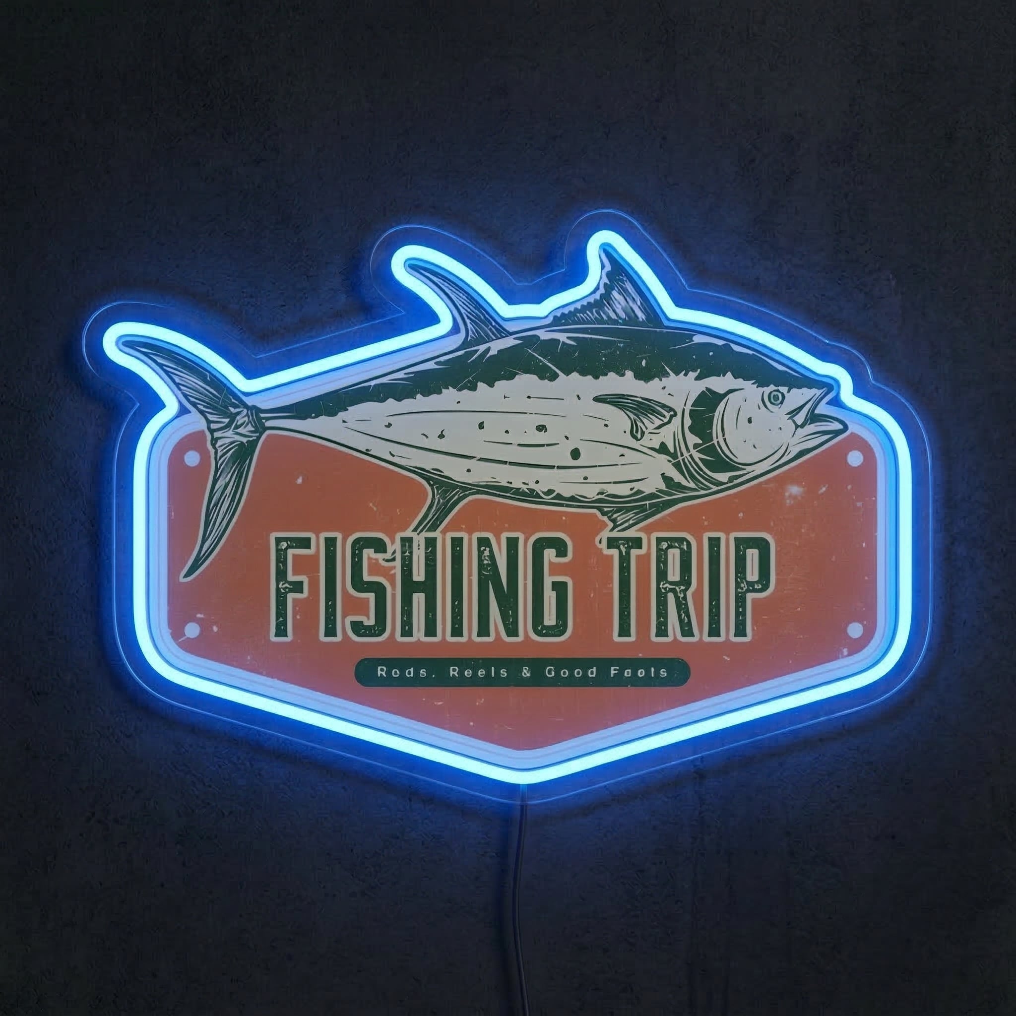 ShineNeon™ Retro Fishing Trip Neon Sign Vintage Tuna Saltwater Decor USB Powered Neon Sign - Shineneon