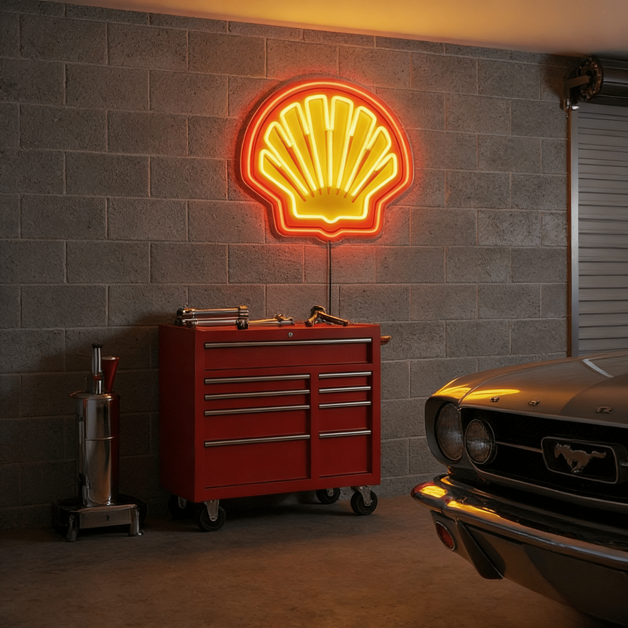 ShineNeon™ Retro Scallop Shell LED Neon Sign - Vintage Garage & Man Cave Wall Art - Shineneon