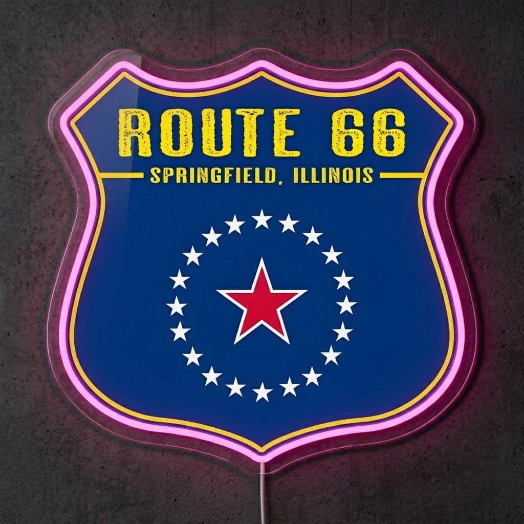 ShineNeon™ Route 66 Shield neon sign USB Power - Shineneon