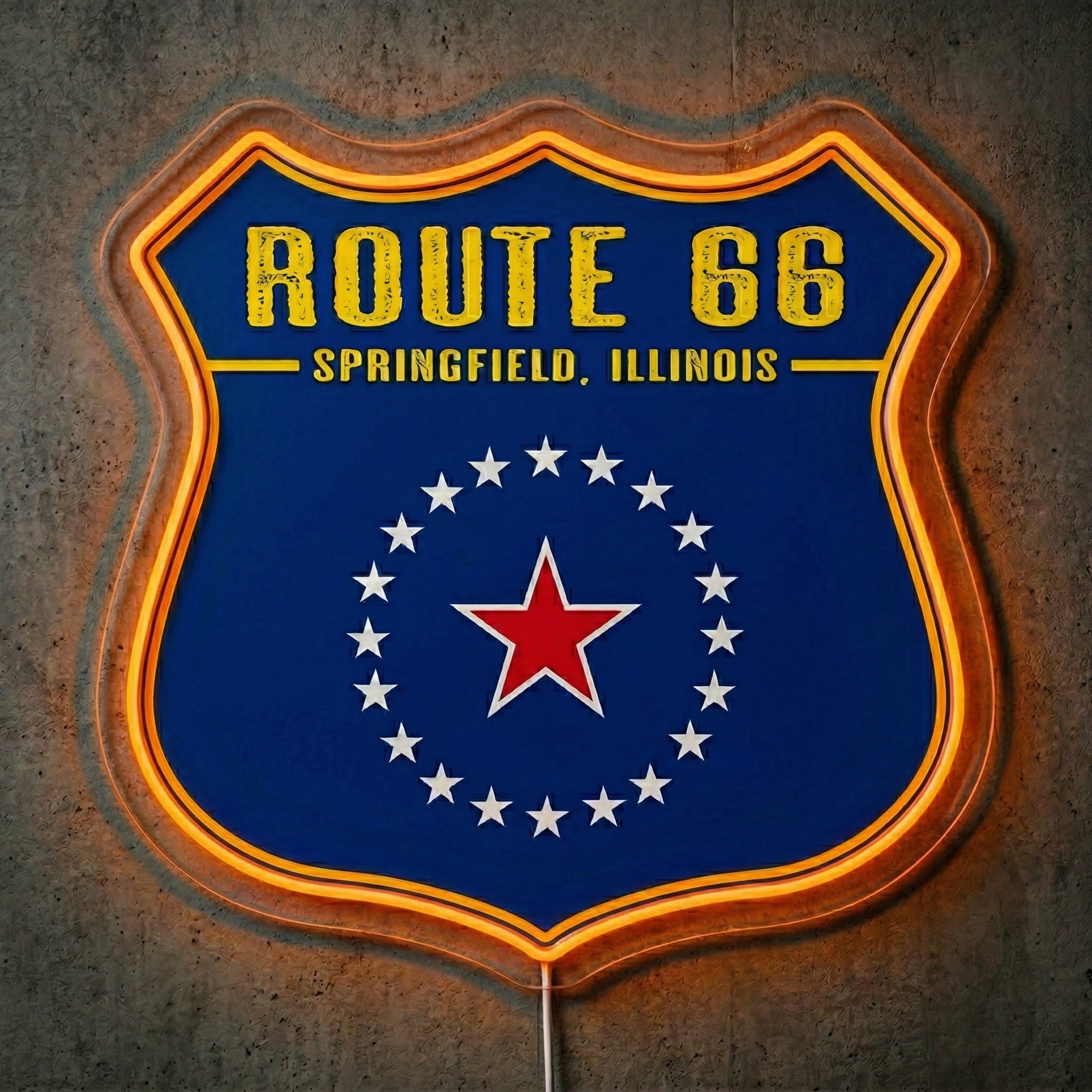 ShineNeon™ Route 66 Shield neon sign USB Power - Shineneon