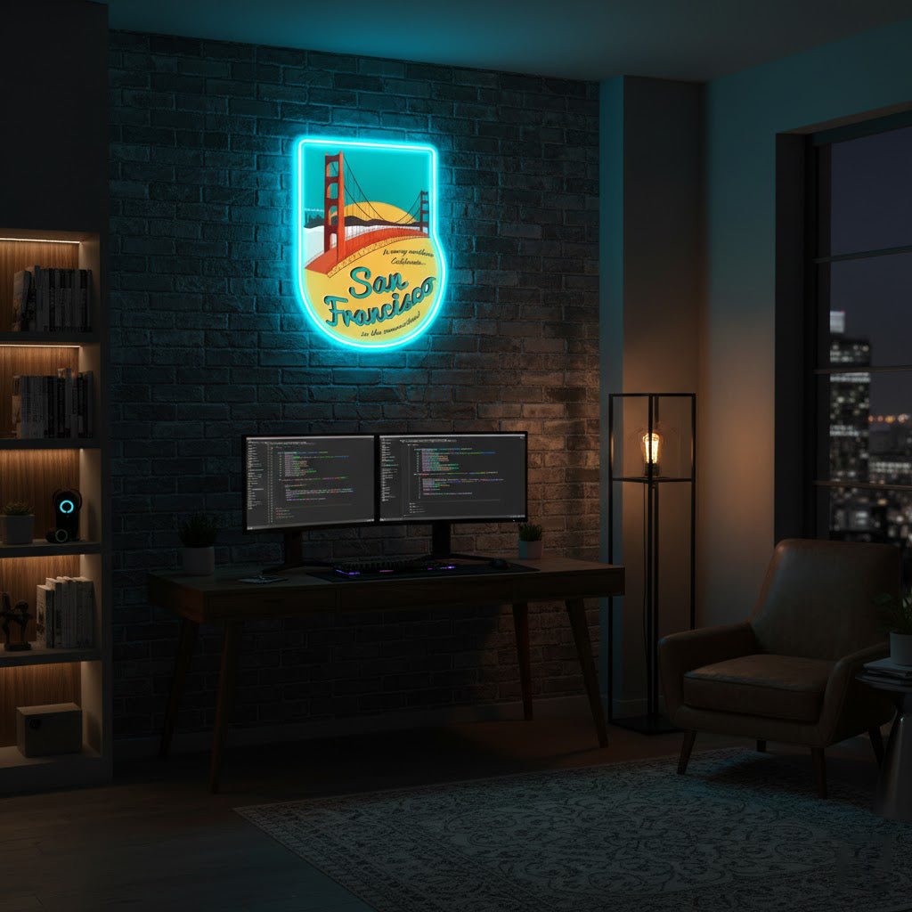 ShineNeon™ San Francisco Golden Gate Bridge LED Neon Sign - USB Power Wall Art for Home Office - Shineneon