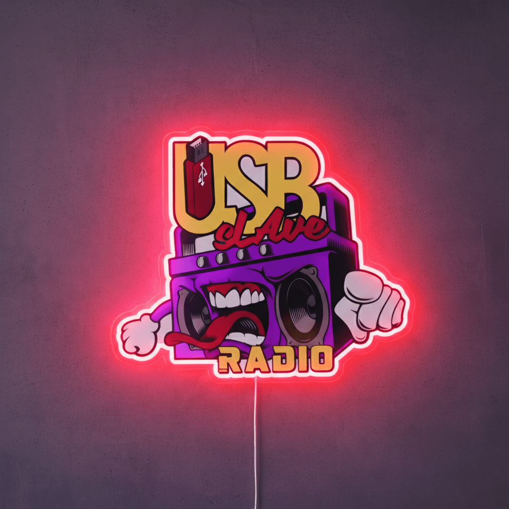 ShineNeon™ Slave Radio LED Neon Sign Wall Decor for Studio & Bar (USB Power) - Shineneon