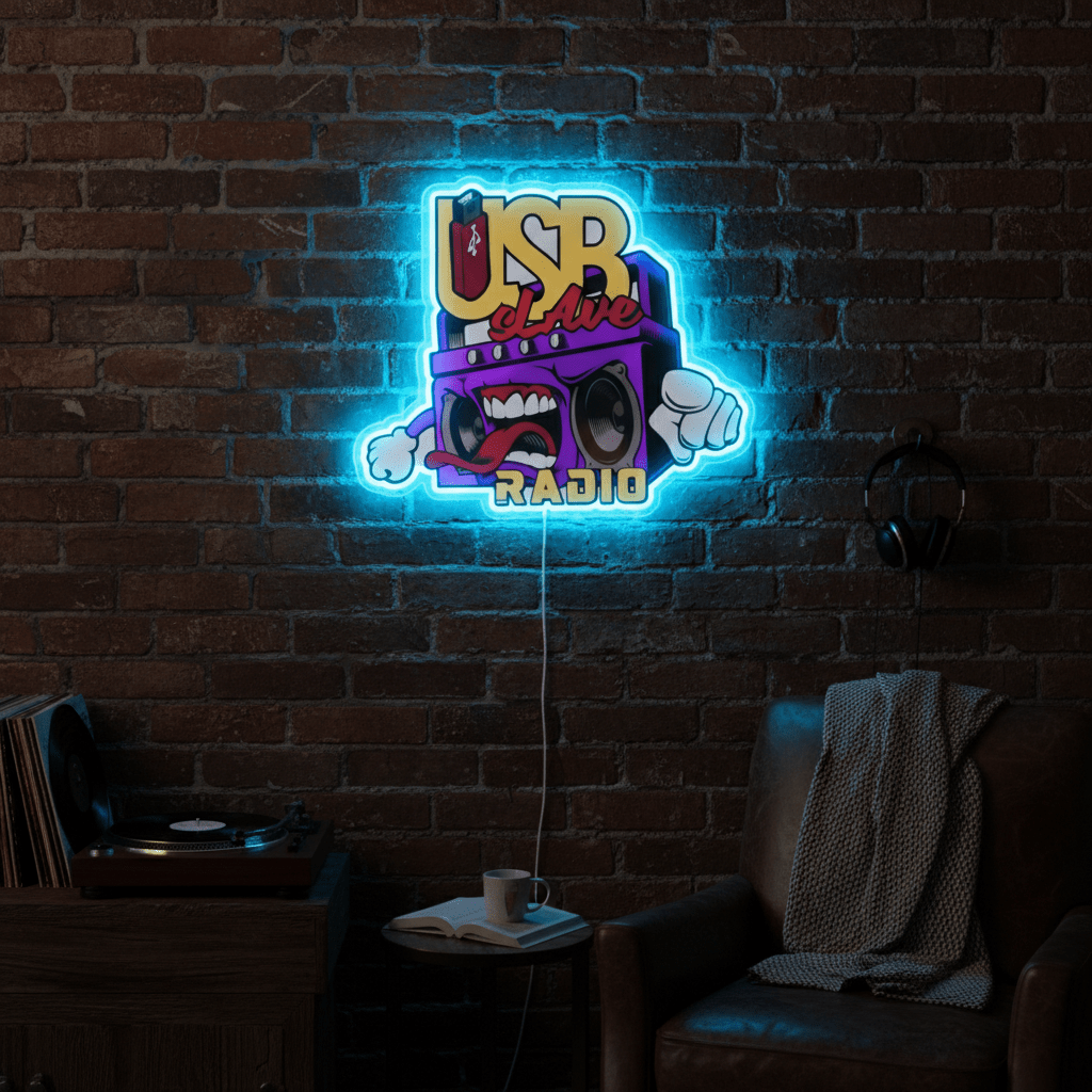 ShineNeon™ Slave Radio LED Neon Sign Wall Decor for Studio & Bar (USB Power) - Shineneon