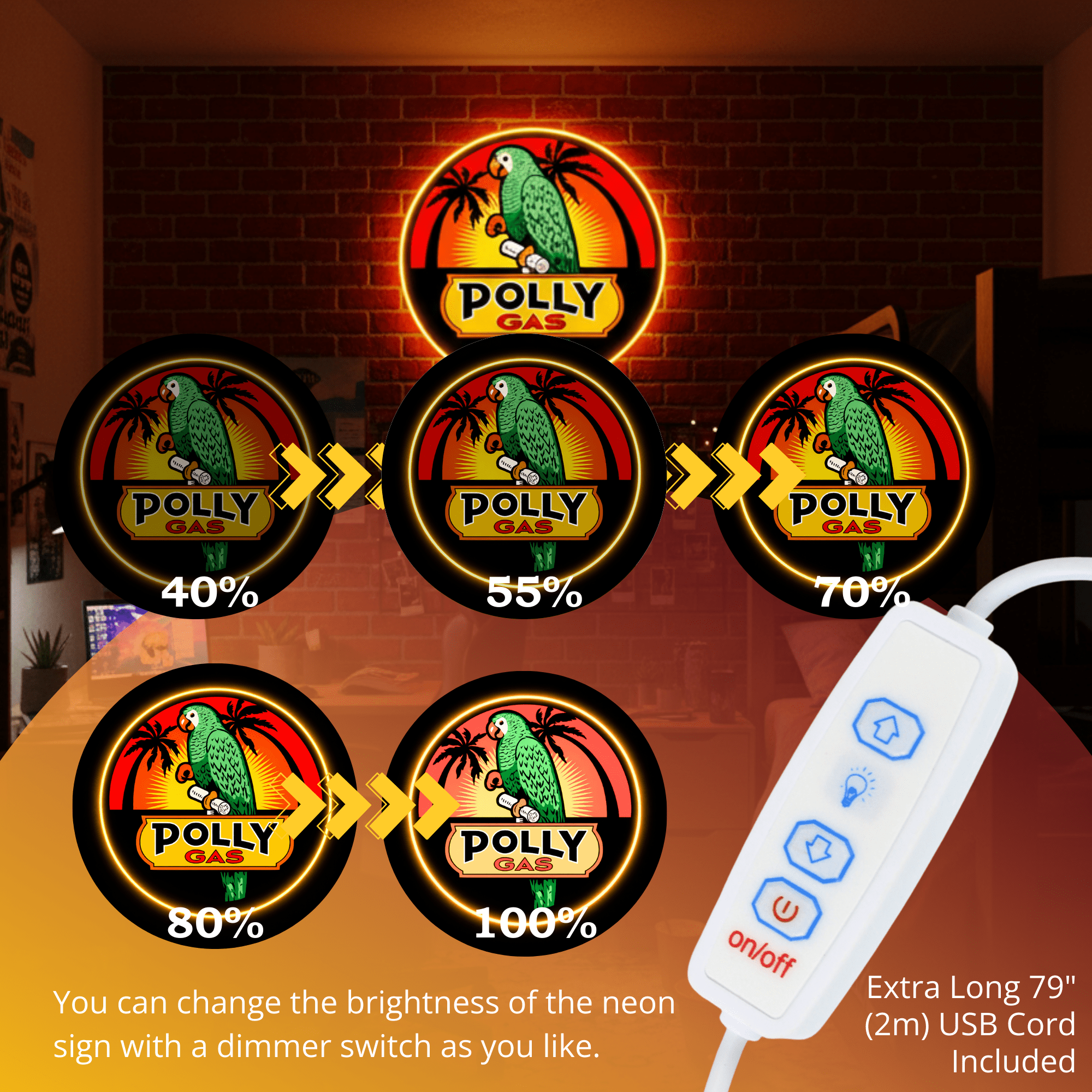 ShineNeon™ Sunset Parrot Glow | Retro Coastal Gas Station Neon Sign - Shineneon