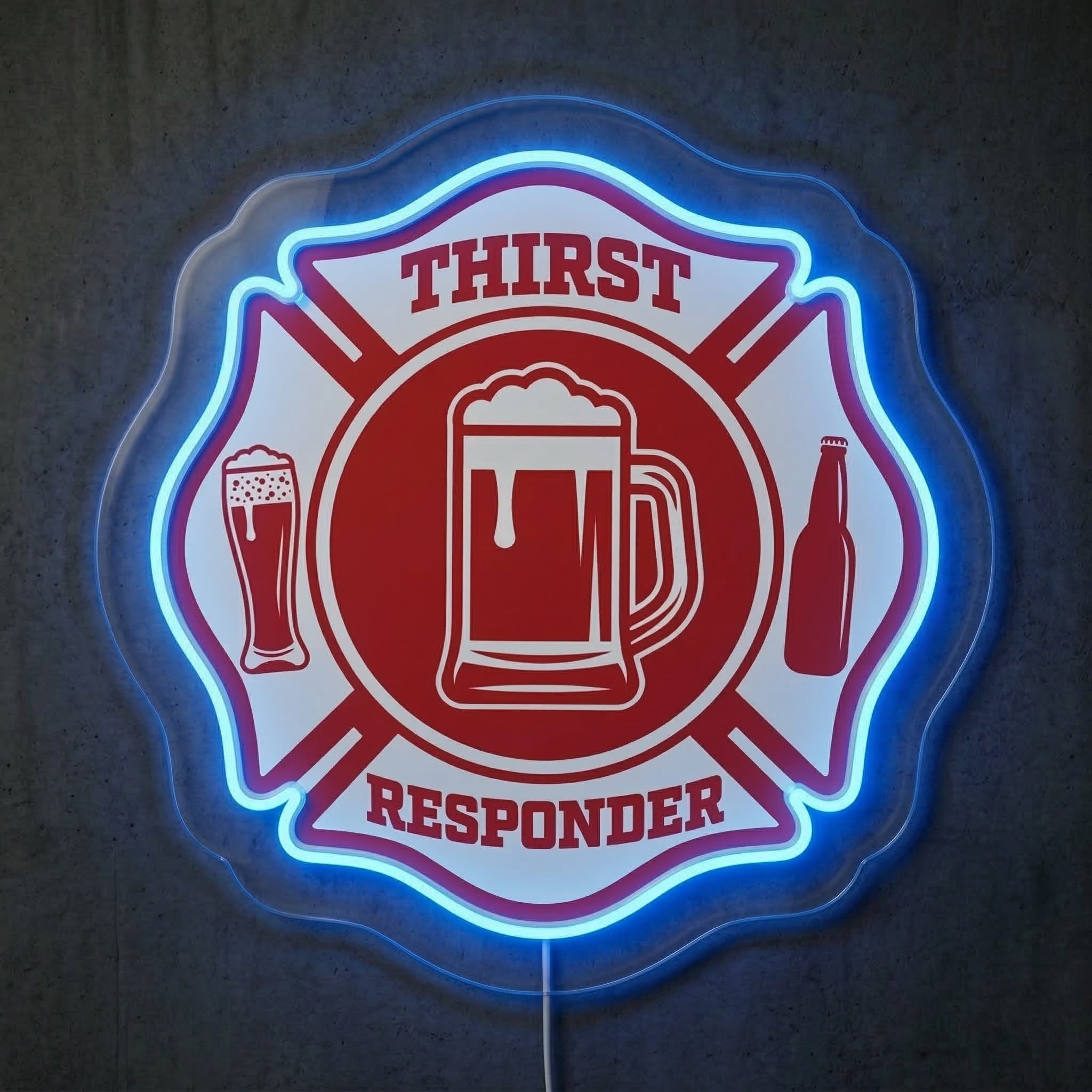 ShineNeon™ Thirst Responder Neon Sign Firefighter Humor Home Bar Decor USB Power Neon Sign - Shineneon