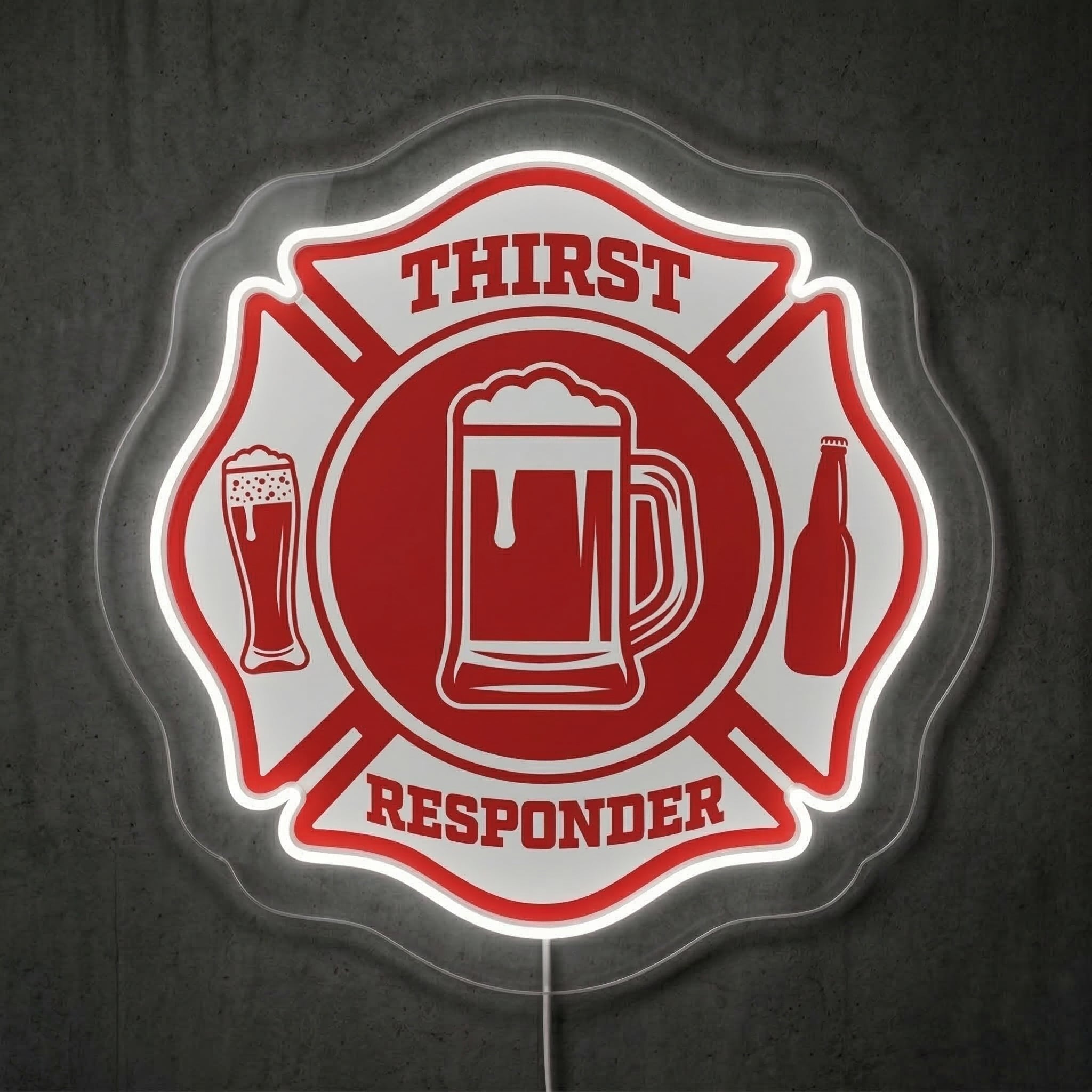 ShineNeon™ Thirst Responder Neon Sign Firefighter Humor Home Bar Decor USB Power Neon Sign - Shineneon