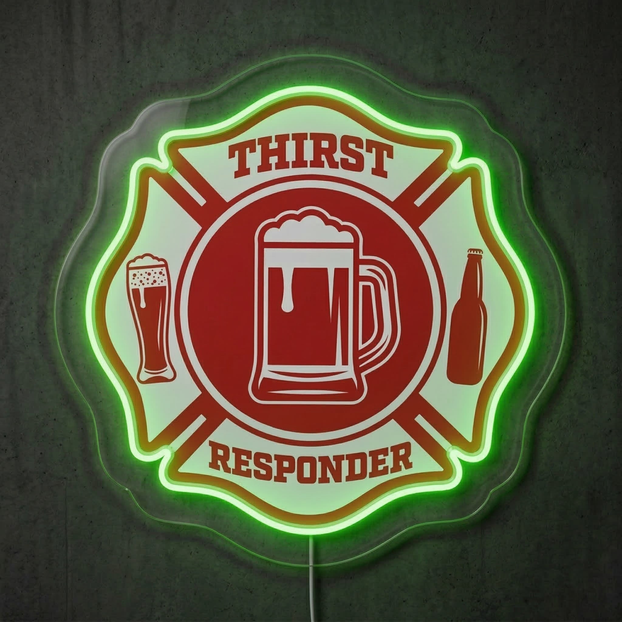 ShineNeon™ Thirst Responder Neon Sign Firefighter Humor Home Bar Decor USB Power Neon Sign - Shineneon