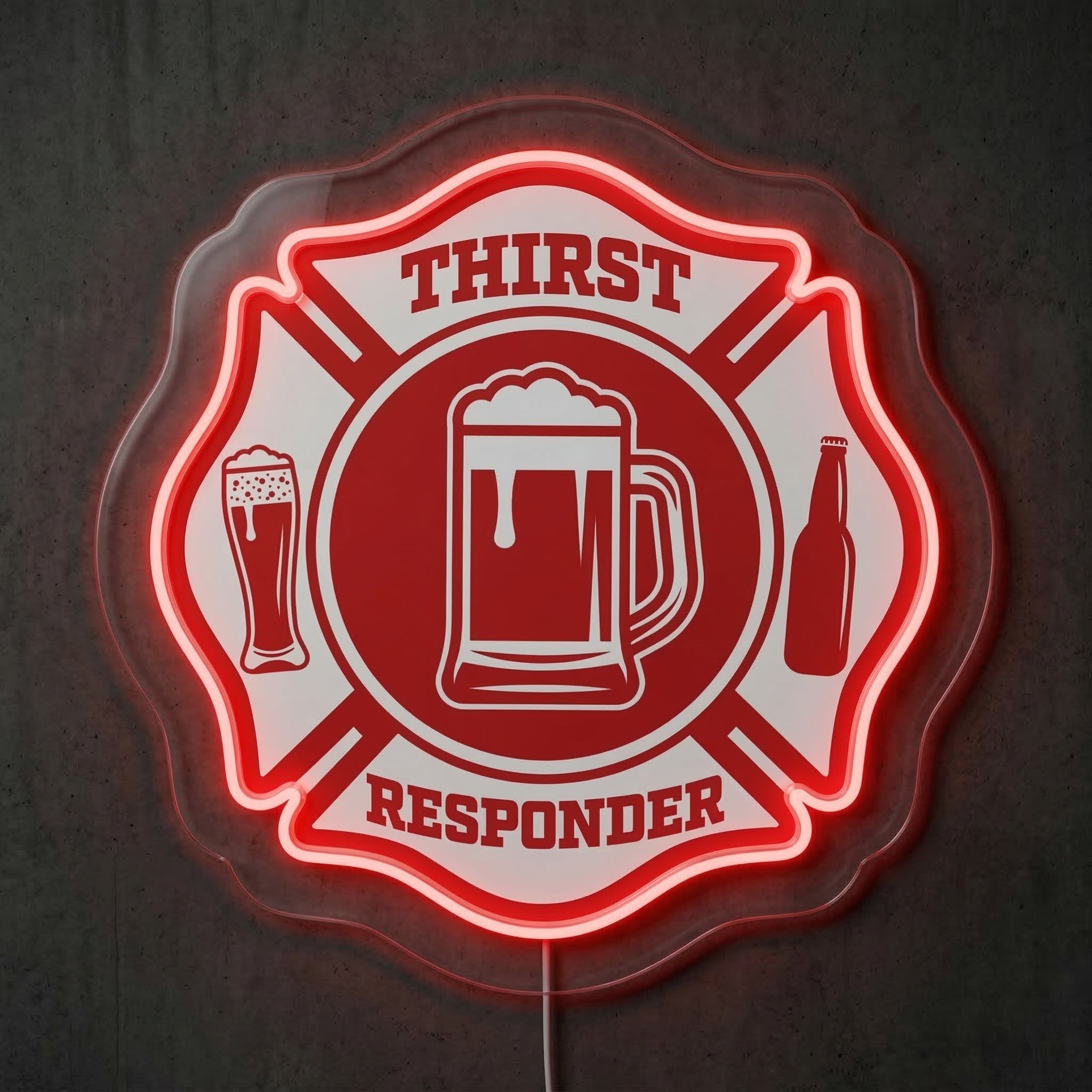 ShineNeon™ Thirst Responder Neon Sign Firefighter Humor Home Bar Decor USB Power Neon Sign - Shineneon