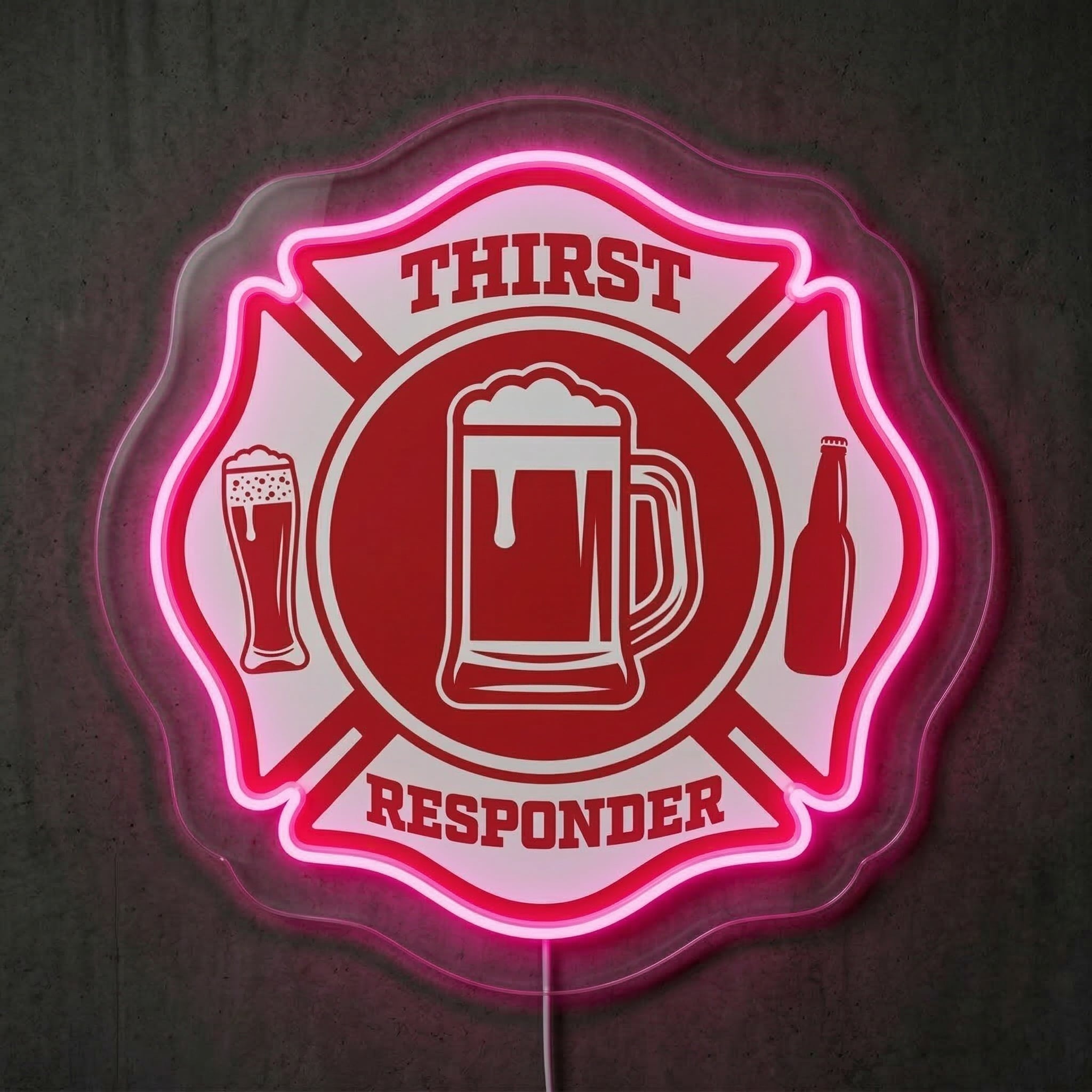 ShineNeon™ Thirst Responder Neon Sign Firefighter Humor Home Bar Decor USB Power Neon Sign - Shineneon