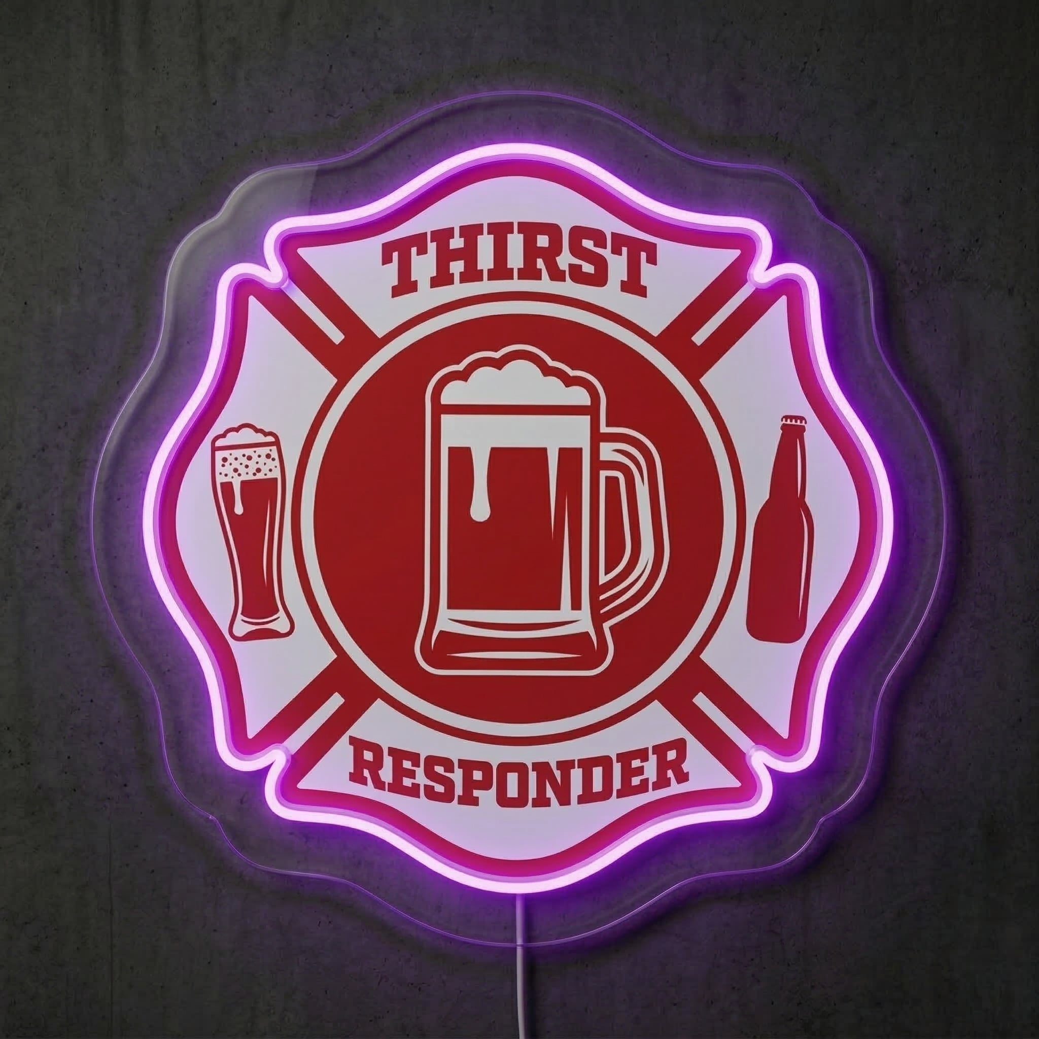 ShineNeon™ Thirst Responder Neon Sign Firefighter Humor Home Bar Decor USB Power Neon Sign - Shineneon
