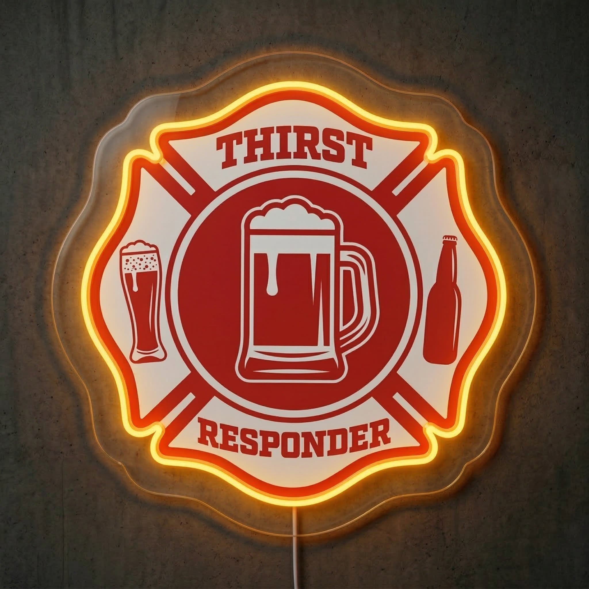 ShineNeon™ Thirst Responder Neon Sign Firefighter Humor Home Bar Decor USB Power Neon Sign - Shineneon