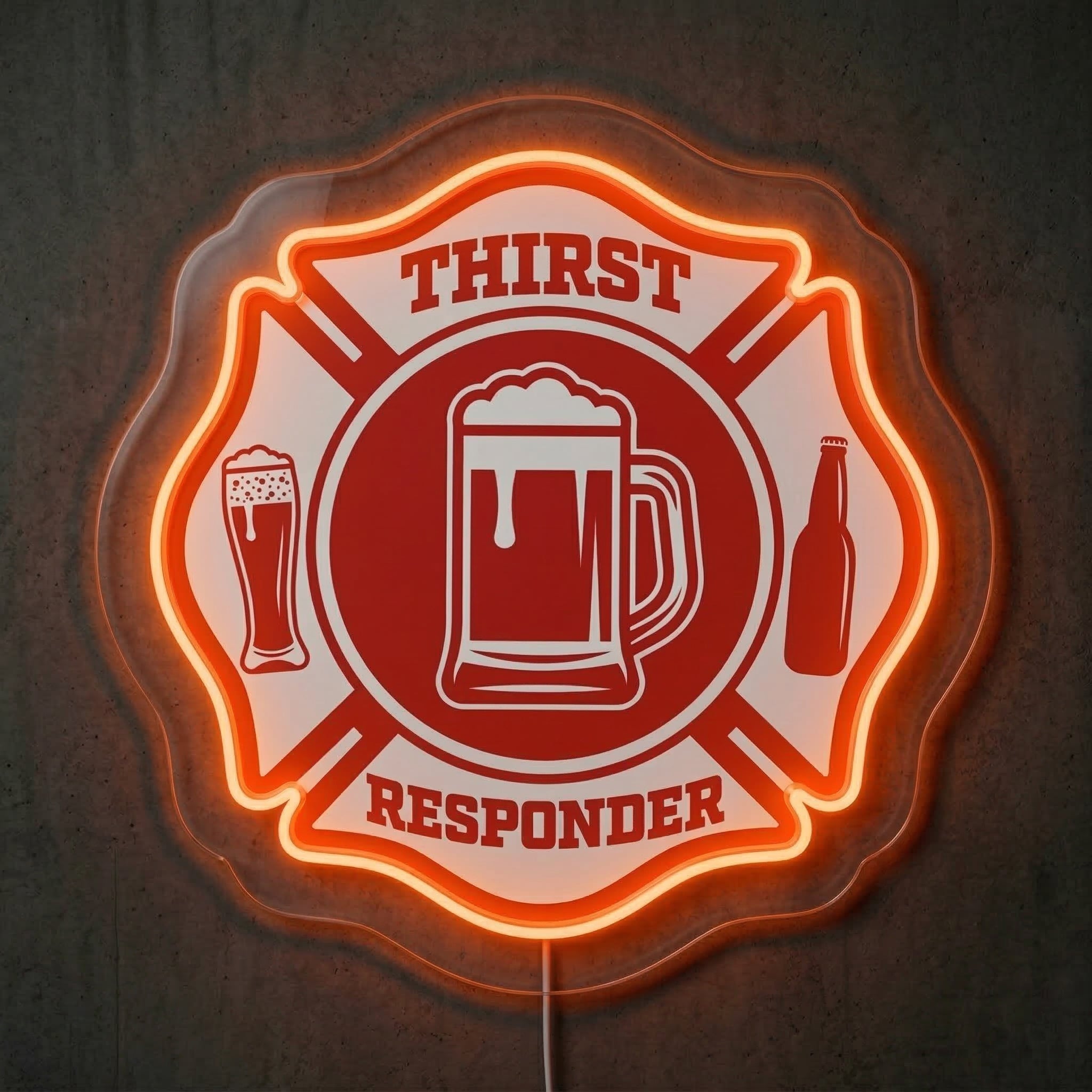 ShineNeon™ Thirst Responder Neon Sign Firefighter Humor Home Bar Decor USB Power Neon Sign - Shineneon