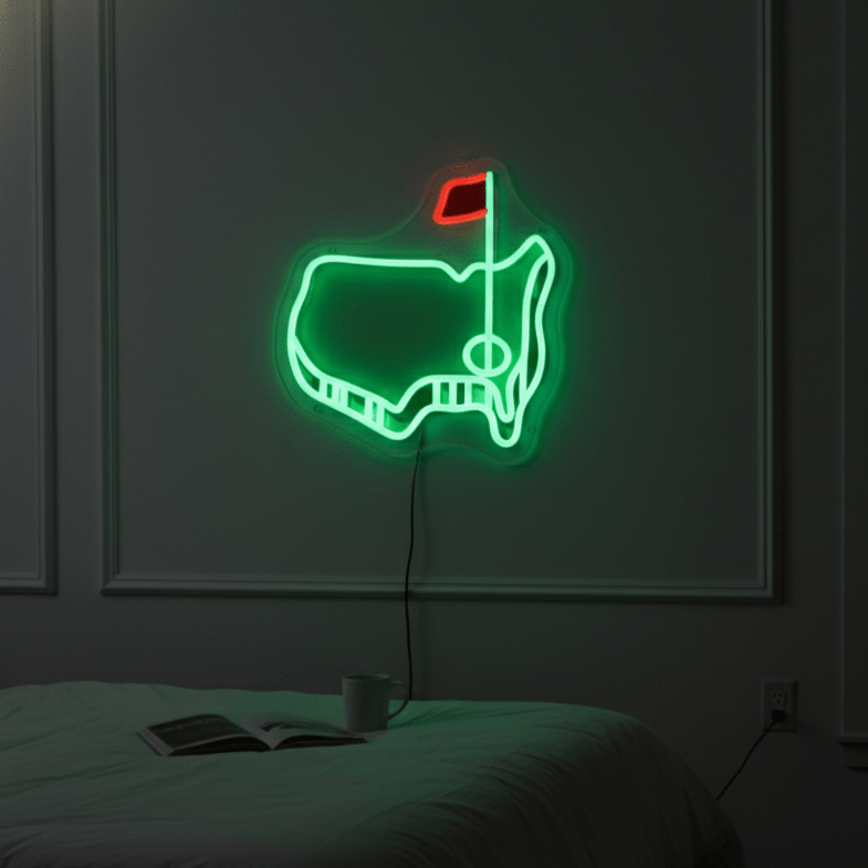 ShineNeon™ USA Golf Map LED Neon Sign | Green & Yellow Sports Man Cave Wall Decor - Shineneon