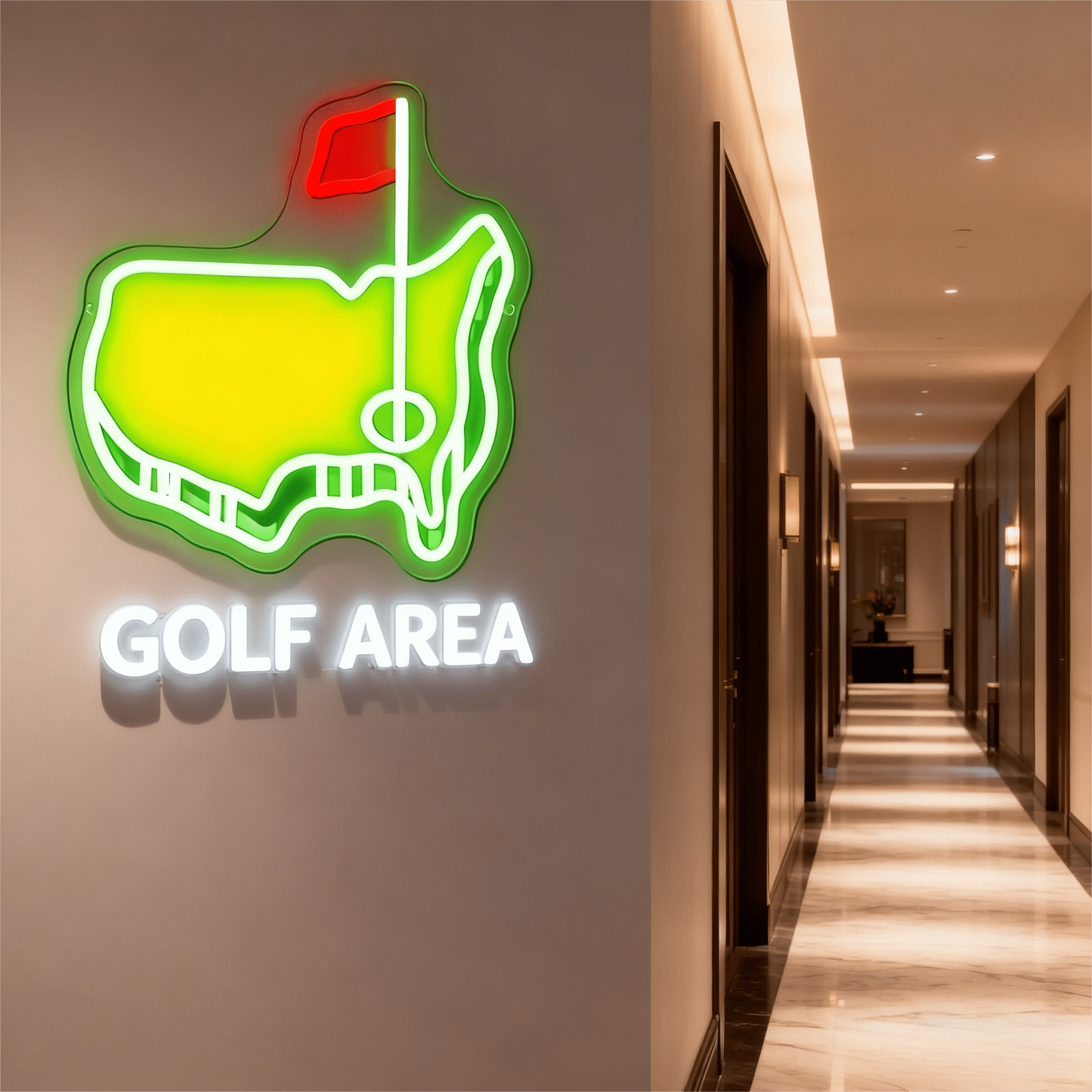 ShineNeon™ USA Golf Map LED Neon Sign | Green & Yellow Sports Man Cave Wall Decor - Shineneon