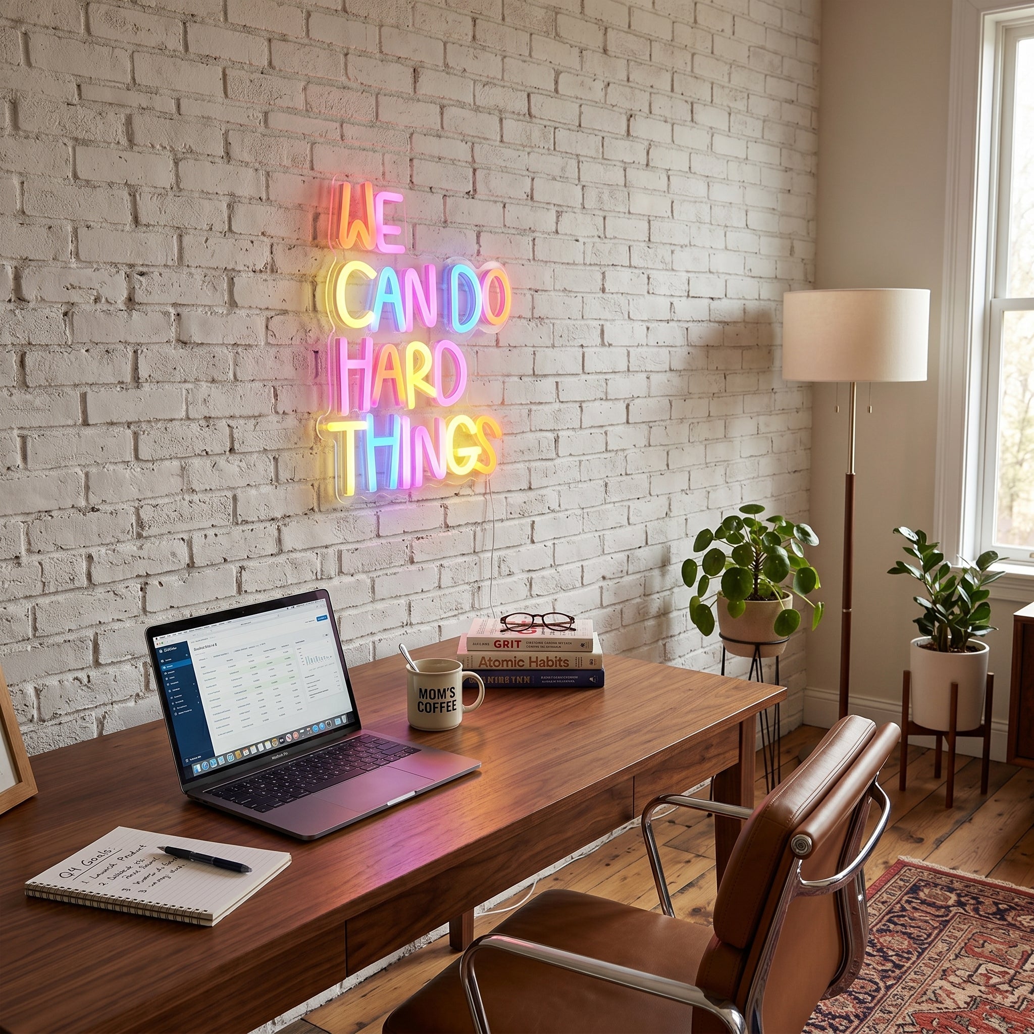 ShineNeon™ We Can Do Hard Things Colorful LED Sign - Motivational Desk Decor - Shineneon
