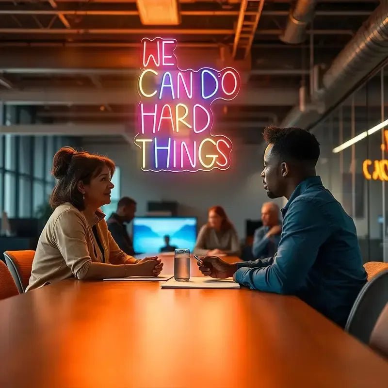 ShineNeon™ We Can Do Hard Things Colorful LED Sign - Motivational Desk Decor - Shineneon