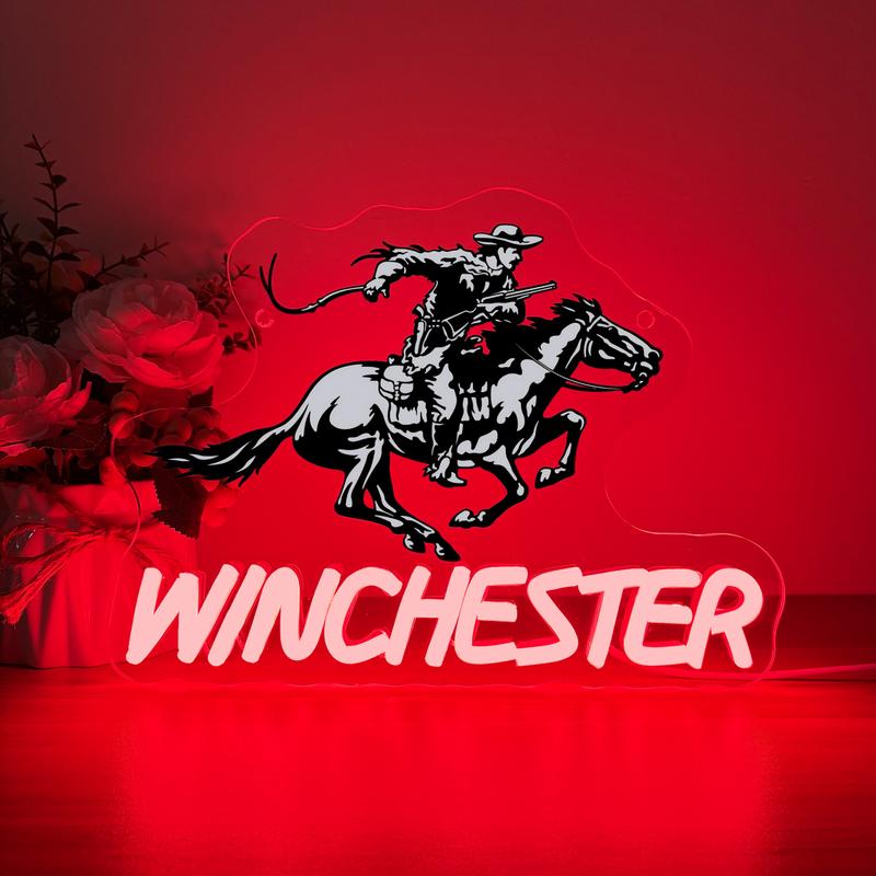 ShineNeon™ Winchester Cowboy Red Neon Sign | Wild West Bar & Mancave Decor - Shineneon