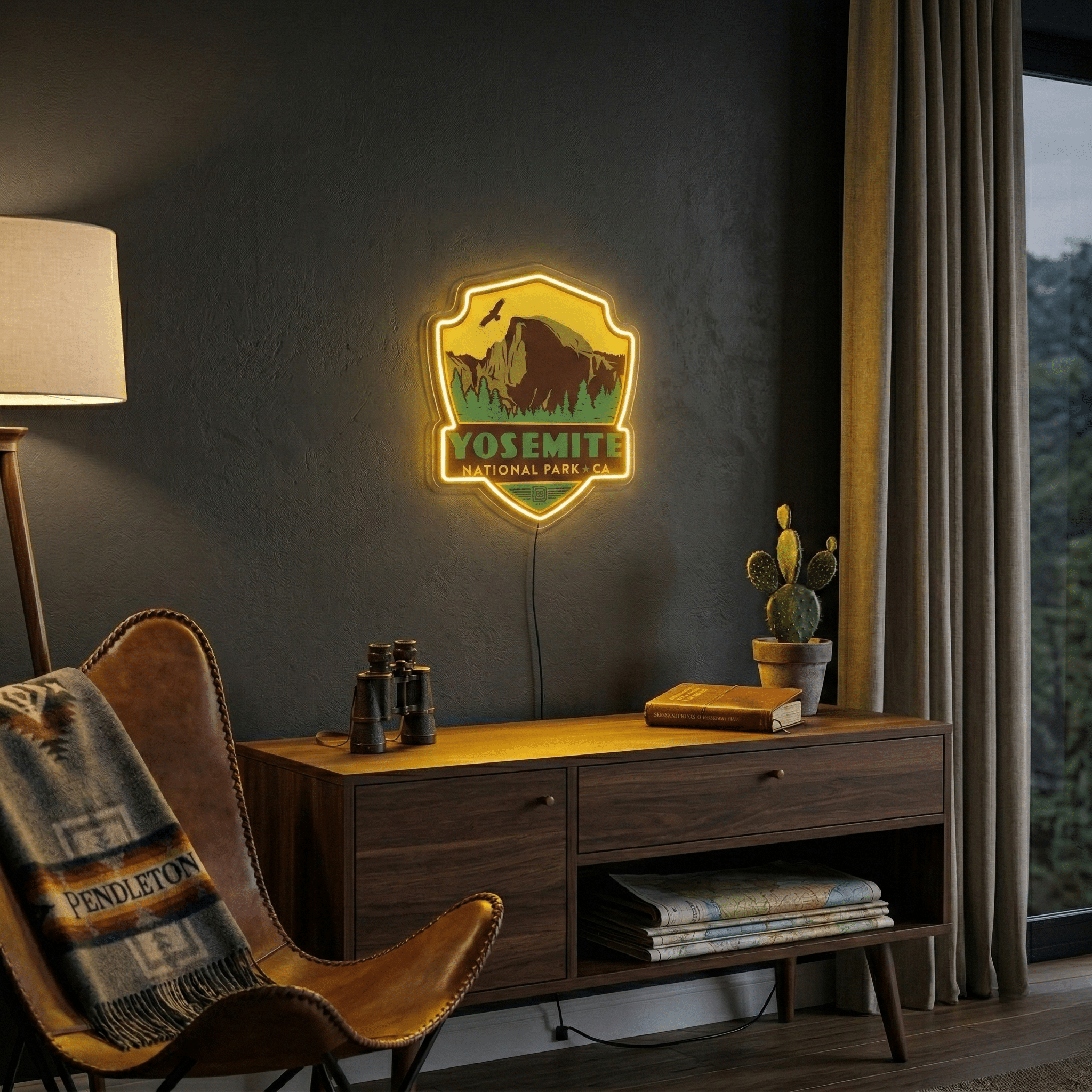 ShineNeon™ Yosemite National Park LED Neon Sign - Half Dome Nature Vibe Wall Decor for Bedroom Man Cave & Gift - Shineneon