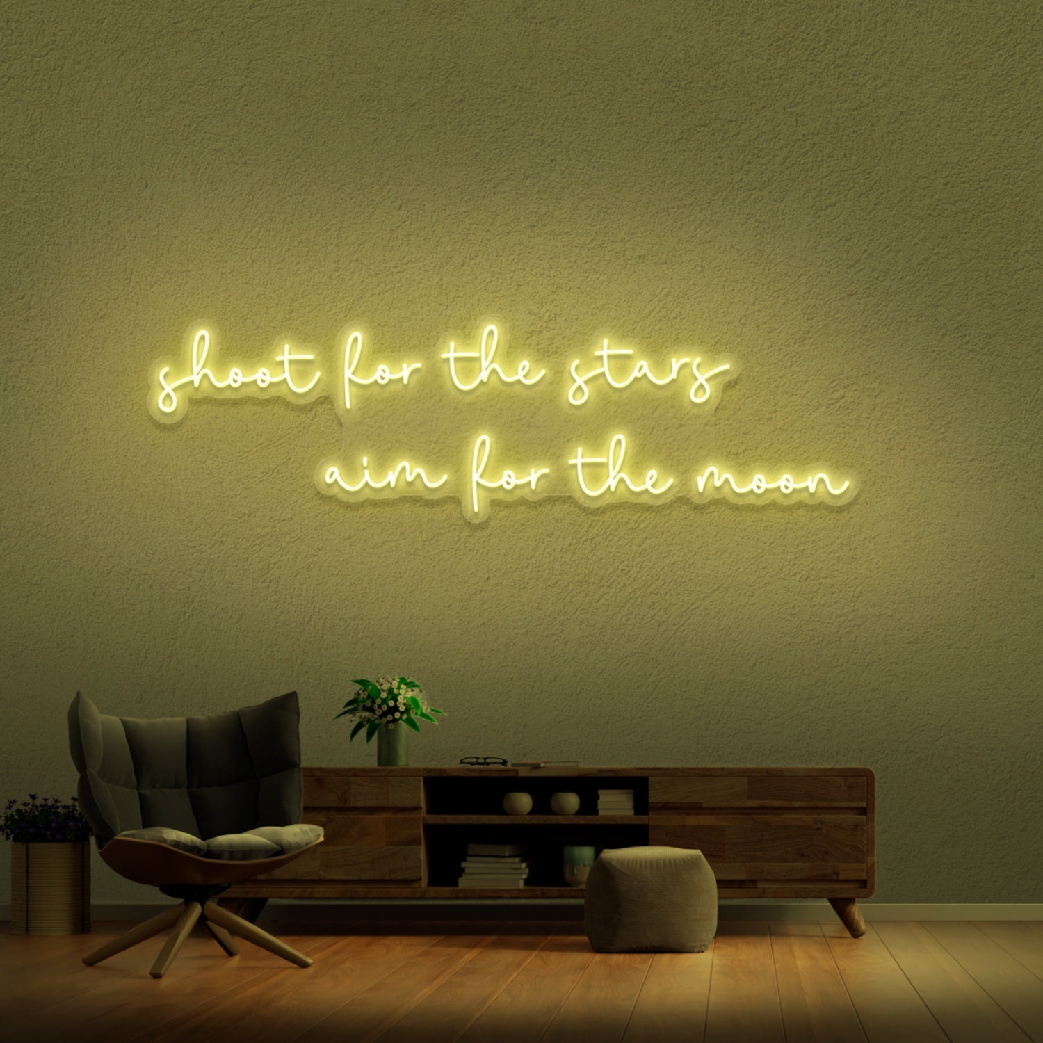 Shoot For The Stars Aim For The Moon Neon Sign | Shineneon