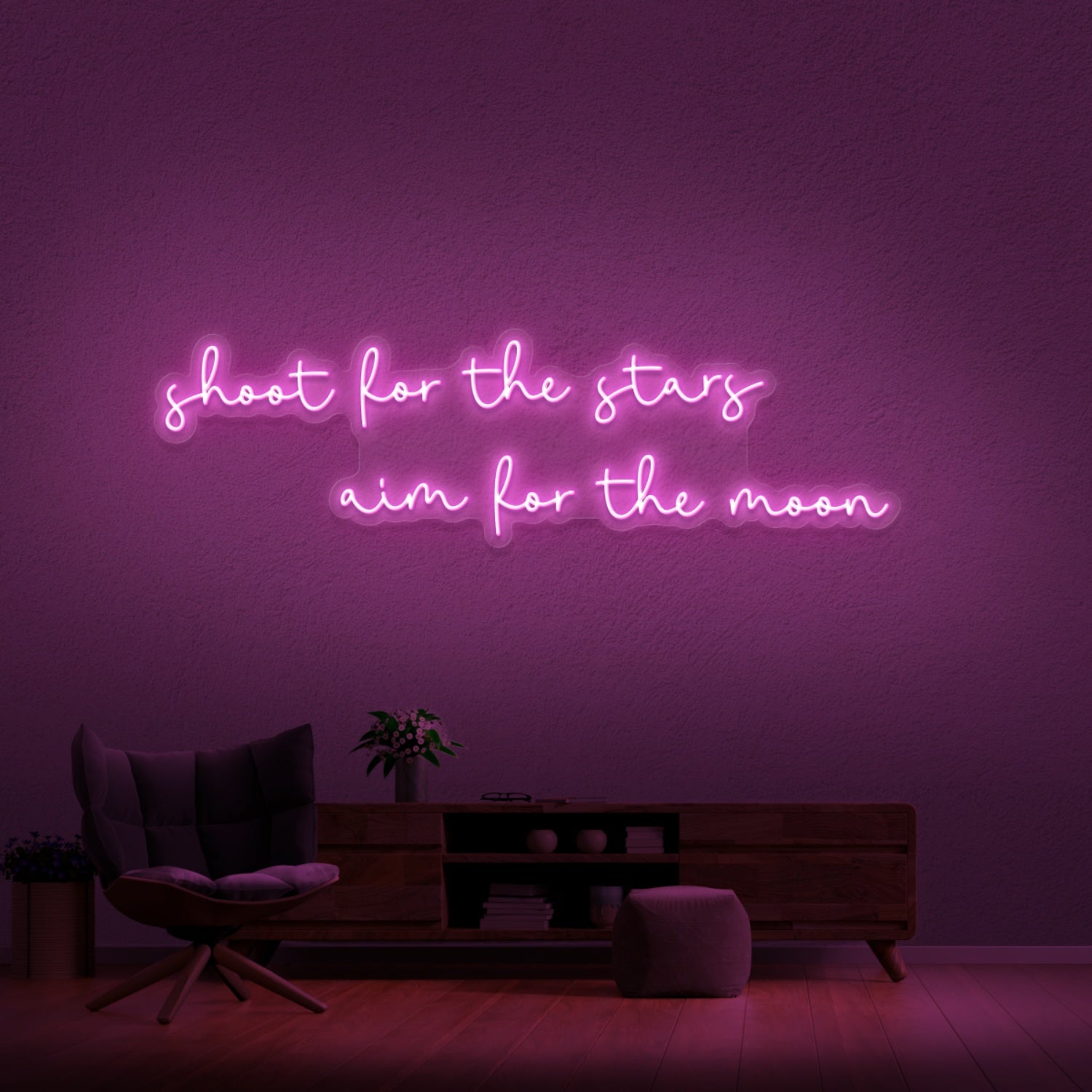 Shoot For The Stars Aim For The Moon Neon Sign | Shineneon