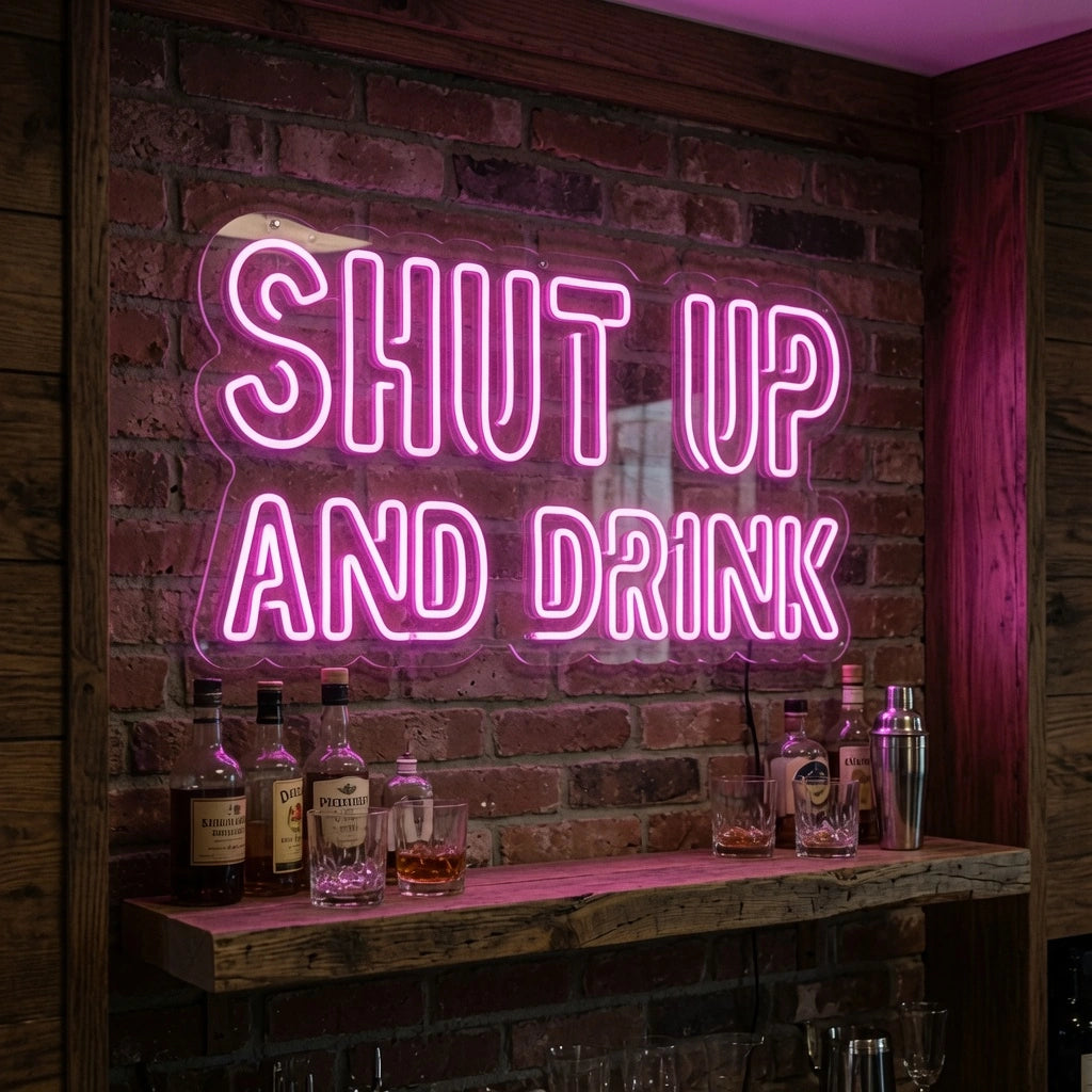 Shop Up And Drink LED Neon Sign - 03 Real Lifestyle Scene