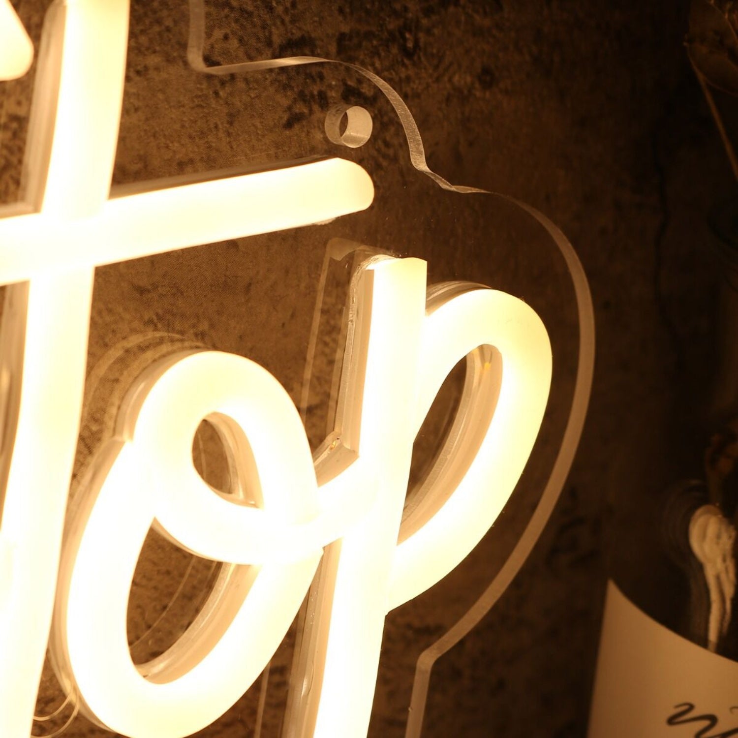 Short Stop Yellow Led Neon Sign - Shineneon