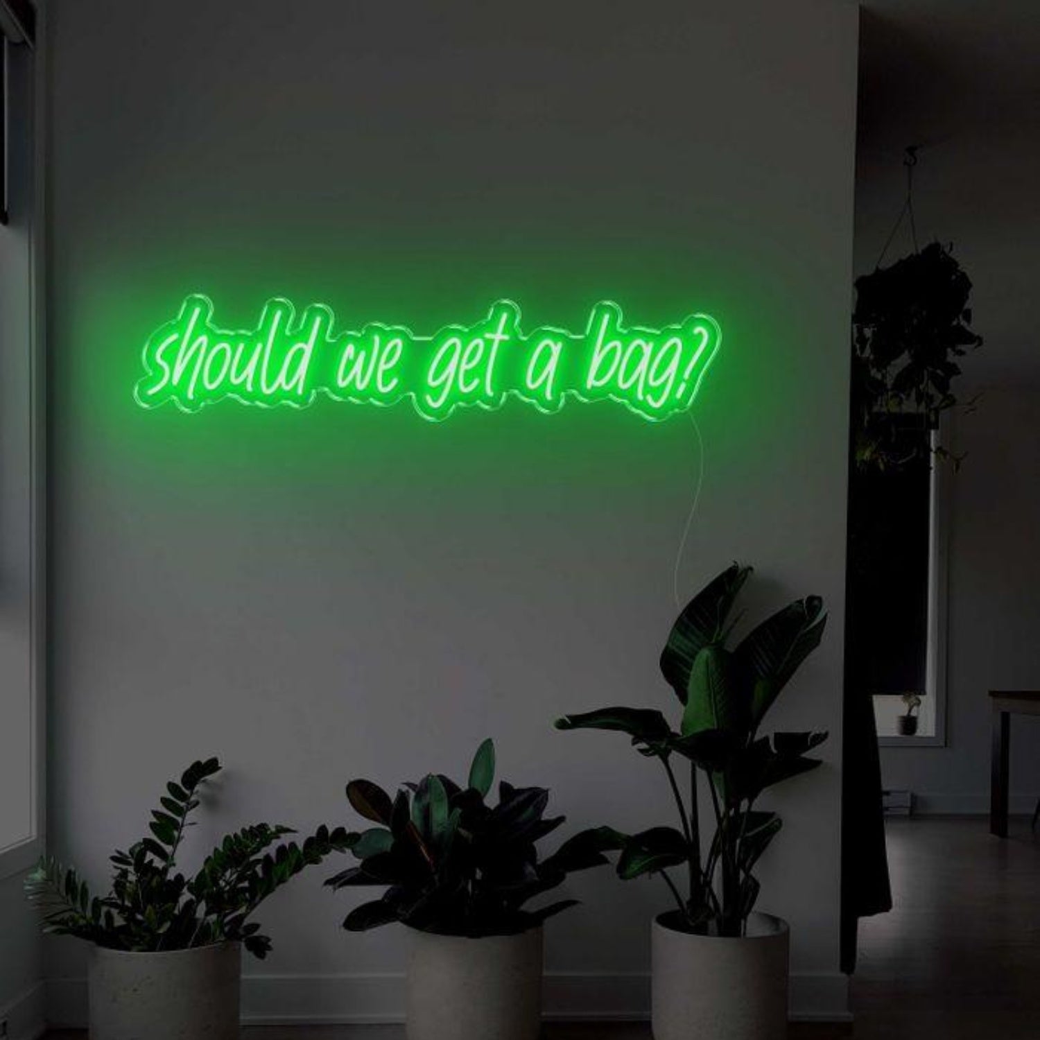 Should We Get A Bag Pink Handwritten Led Neon Sign For Home Decor | Shineneon