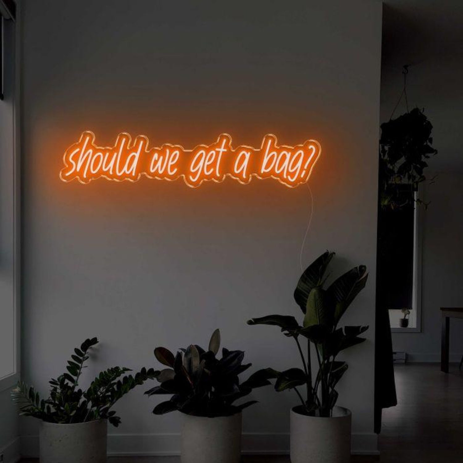 Should We Get A Bag Pink Handwritten Led Neon Sign For Home Decor | Shineneon