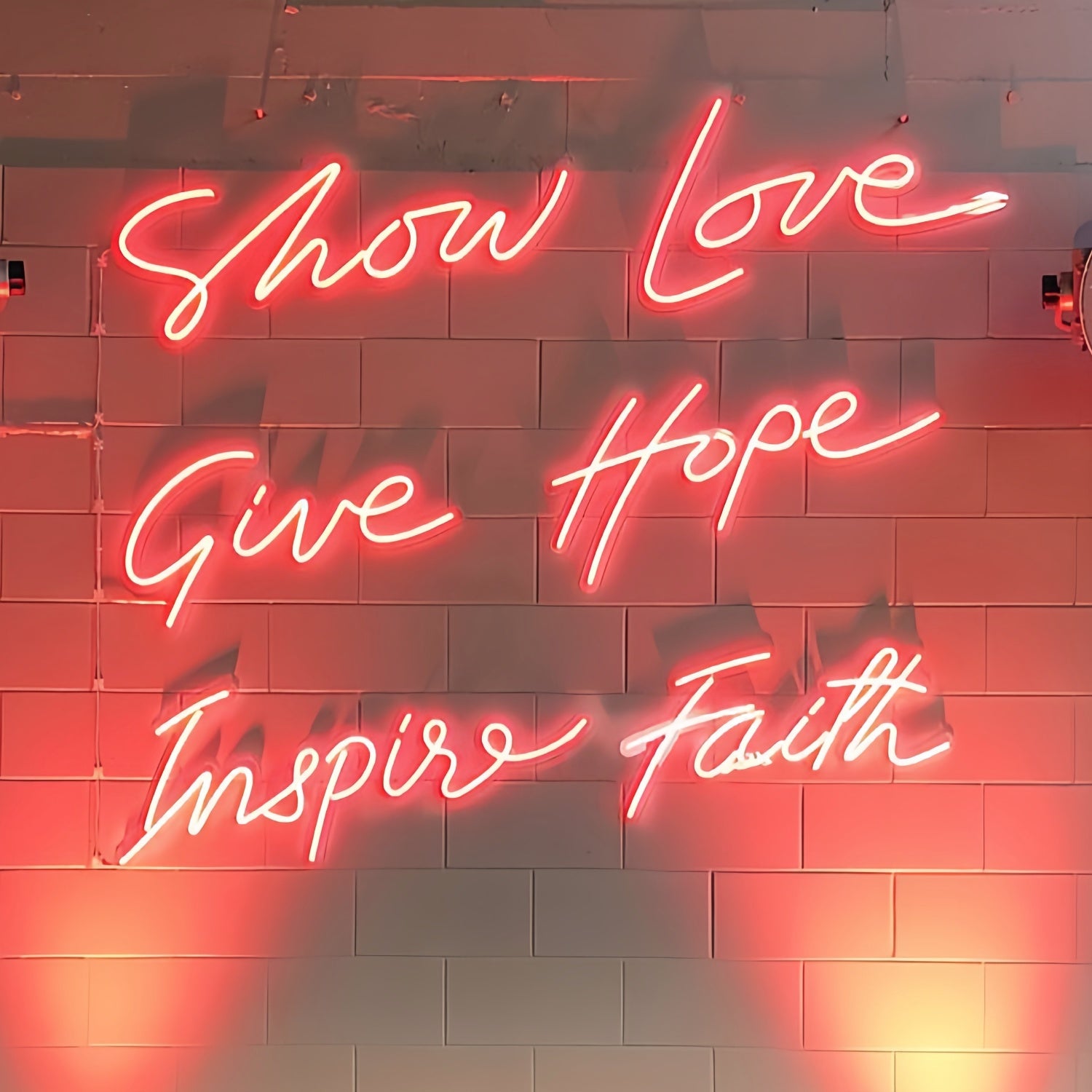 Show Love Give Hope Inspire Faith Let Your Space Radiate Positivity Led Neon Sign | Shineneon