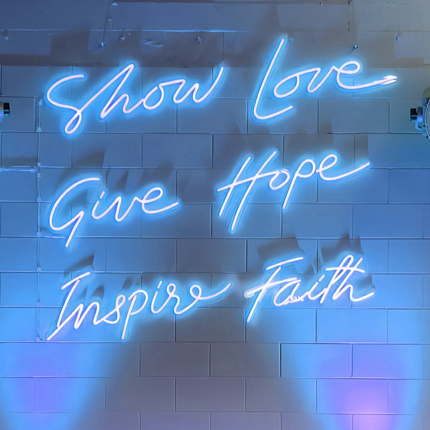 Show Love Give Hope Inspire Faith Let Your Space Radiate Positivity Led Neon Sign | Shineneon