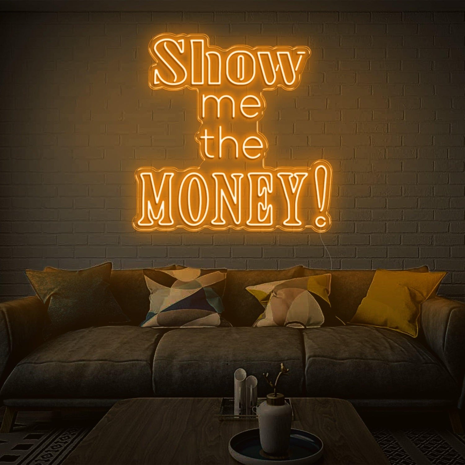 Show Me The Money Led Neon Sign Retro Orange Wall Decor For Home Bar | Shineneon