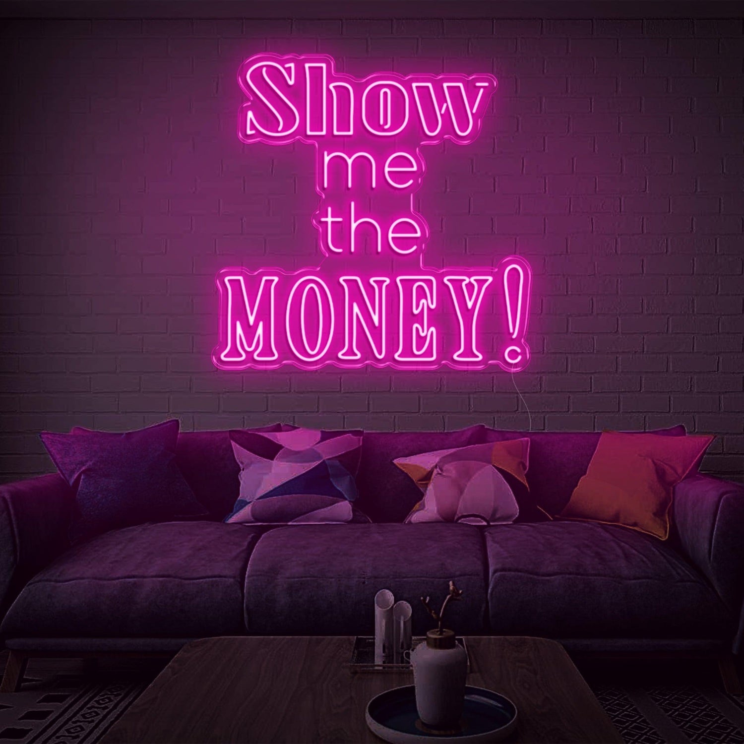 Show Me The Money Led Neon Sign Retro Orange Wall Decor For Home Bar | Shineneon