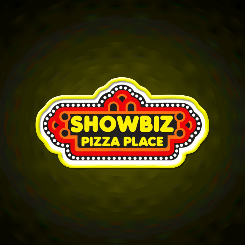 Showbiz Pizza Fast Food Led Neon Sign For Burger Place Rgb Color - Custom LED neon sign front view