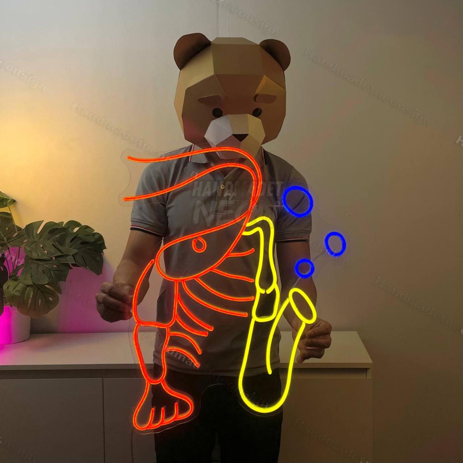 Shrimp Play Saxophone Led Neon Sign Music Led Neon Sign | Shineneon