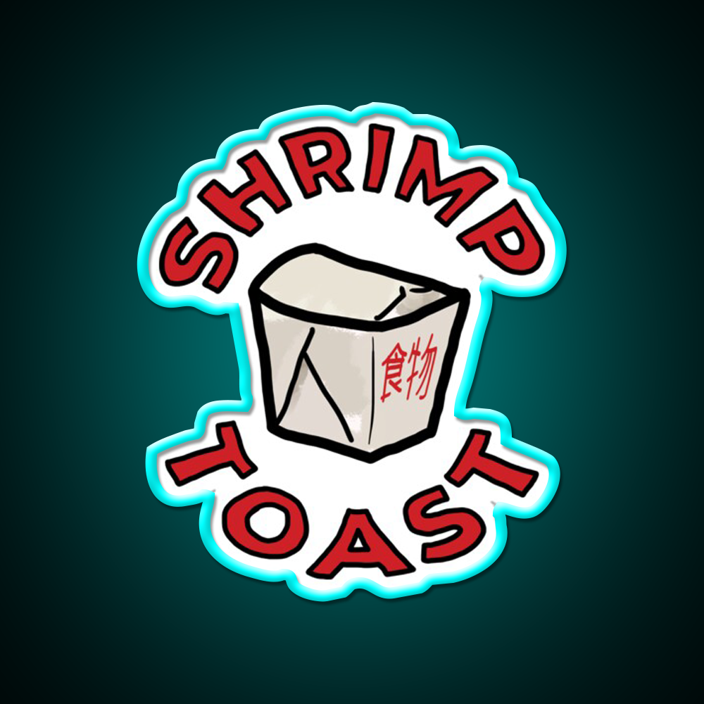 Shrimp Toast Led Neon Sign Chinese Food Rgb Color - Size and dimension reference