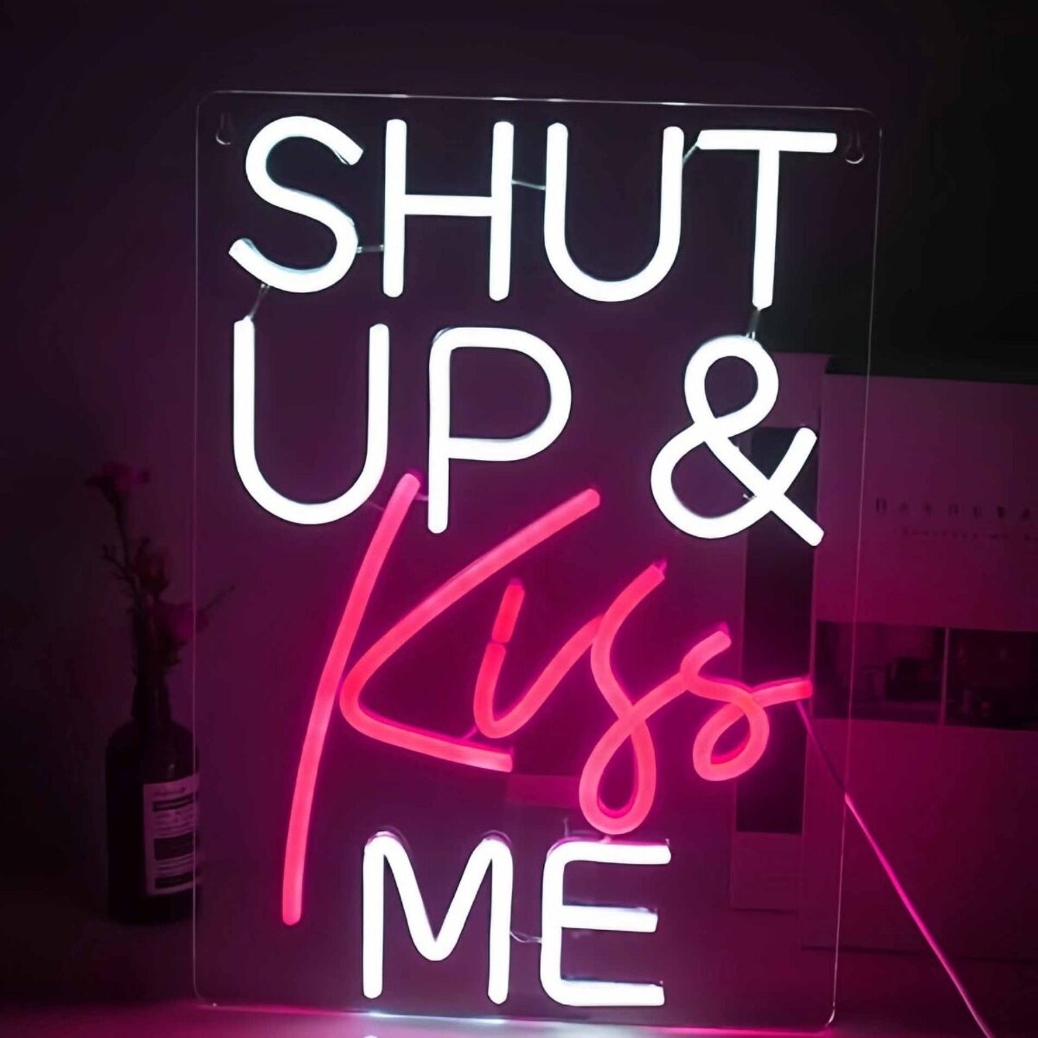 Shut Up And Kiss Me Spark Romance With Playful Neon | Shineneon