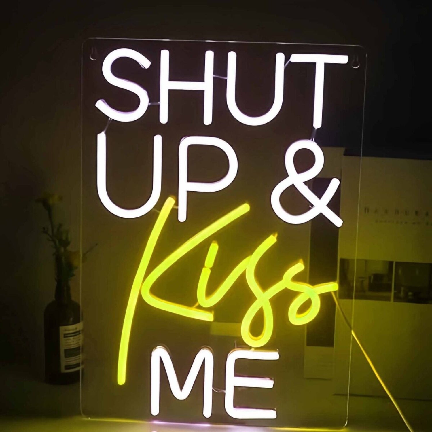 Shut Up And Kiss Me Spark Romance With Playful Neon | Shineneon