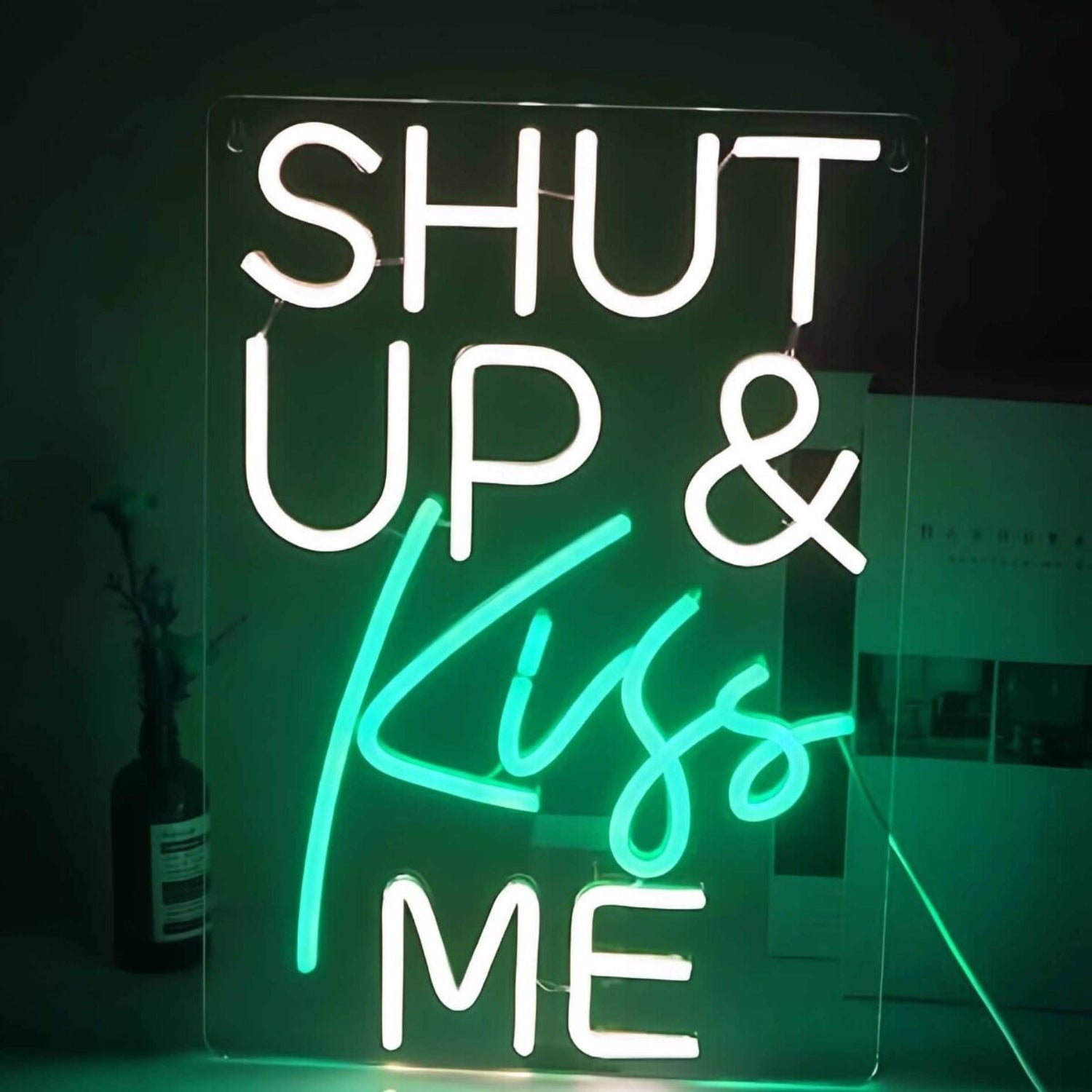 Shut Up And Kiss Me Spark Romance With Playful Neon | Shineneon