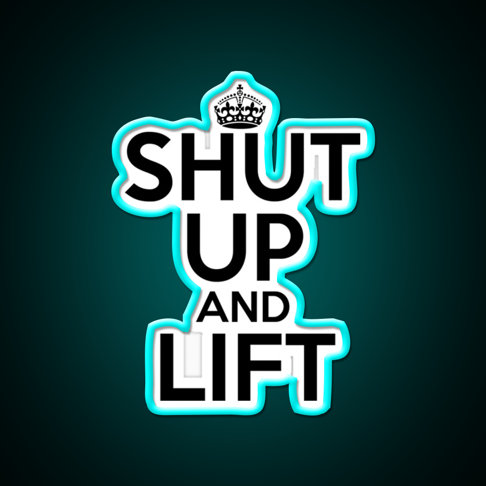 Shut Up And Lift Gym Fitness Led Neon Sign Rgb Color - Size and dimension reference