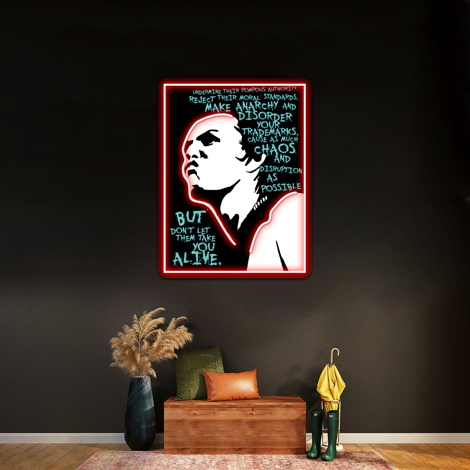 Sid Vicious Dead Or Alive Artwork Custom Led Signs | Shineneon