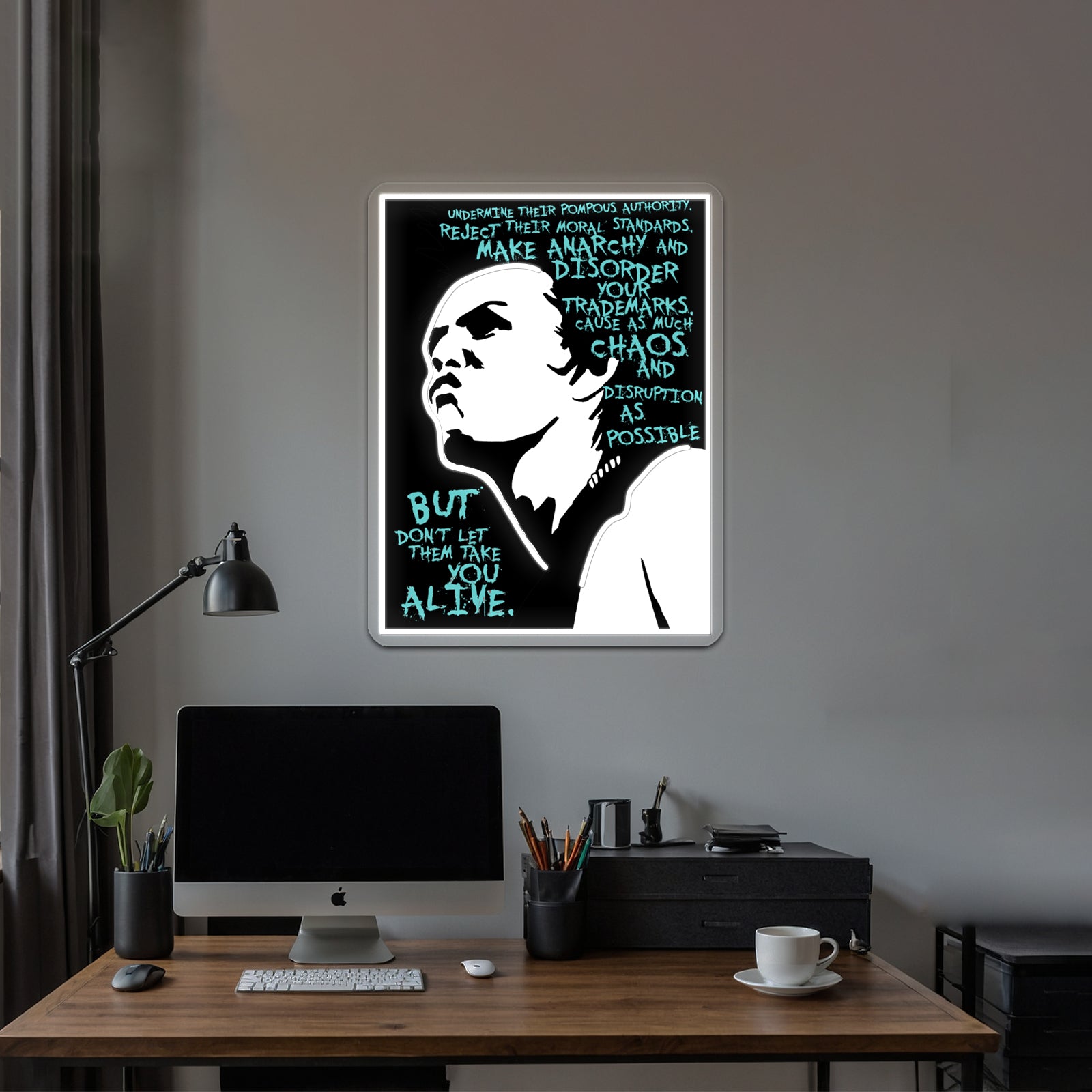 Sid Vicious Dead Or Alive Artwork Custom Led Signs | Shineneon