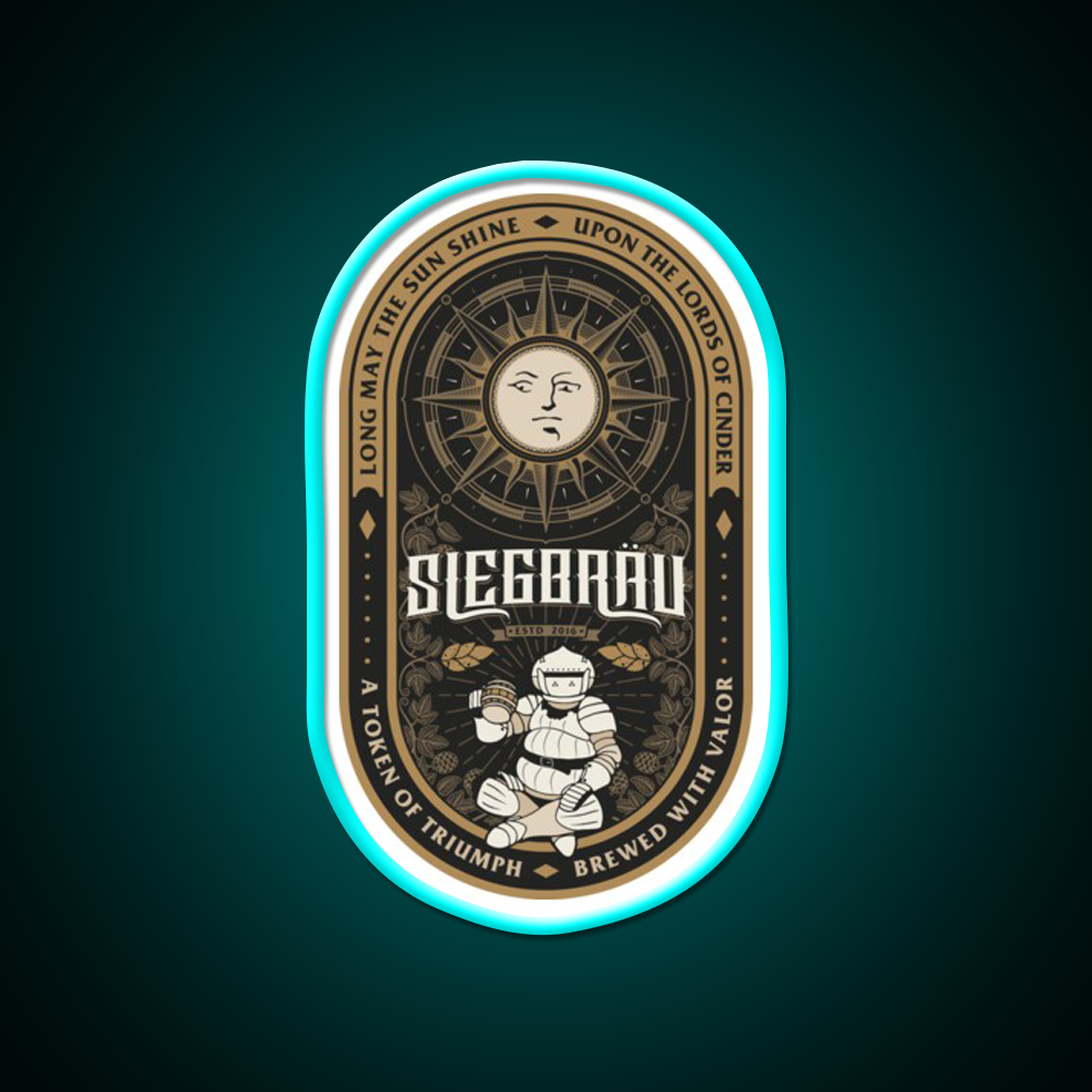 Siegbrau Label A Token Of Triumph Beer Bar Decor Led Neon Sign Rgb Color - Size and dimension reference