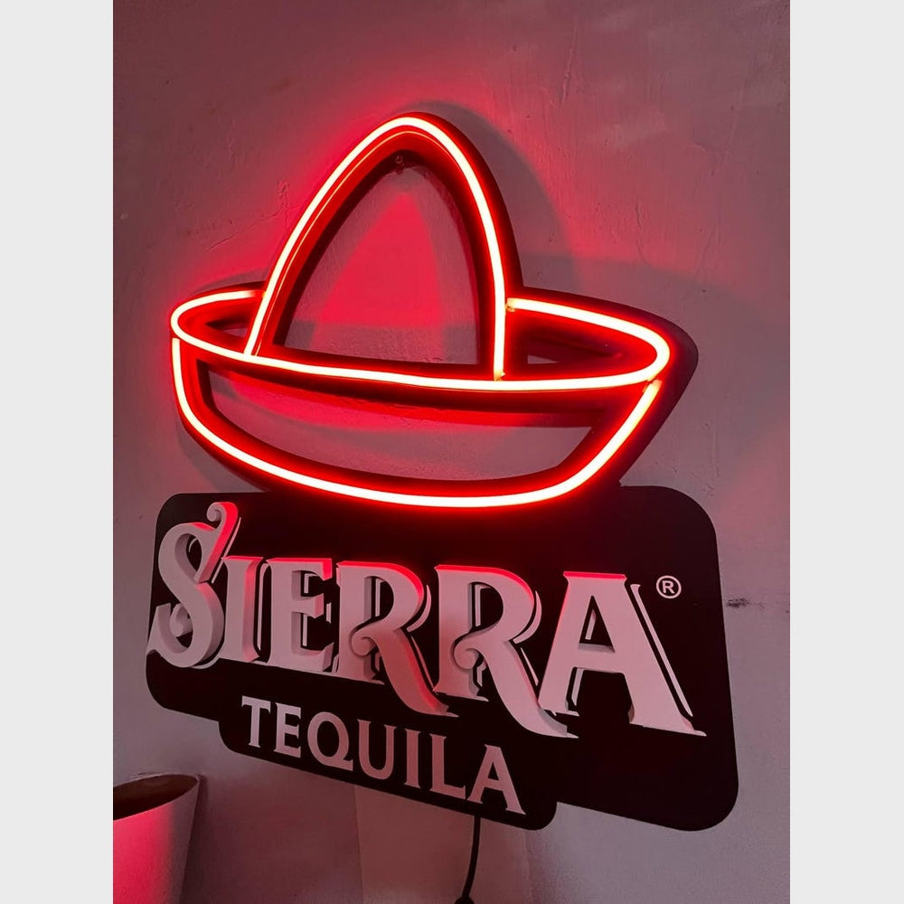 Sierra Tequila With Hat Logo 3D Frontlit Channel Letters Led Light Sign