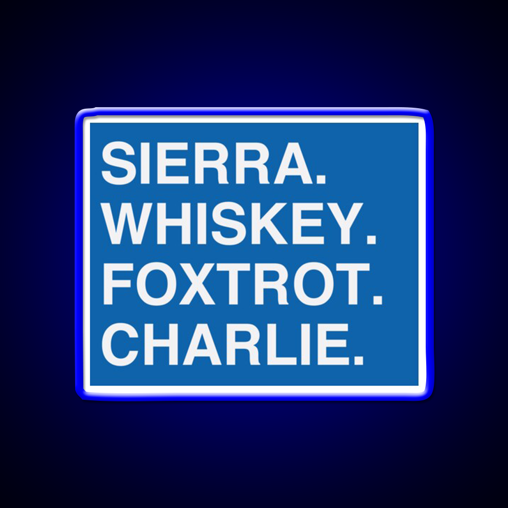 Sierra Whiskey Foxtrot Charlie Whiskey Drink Bar Led Neon Sign Rgb Color