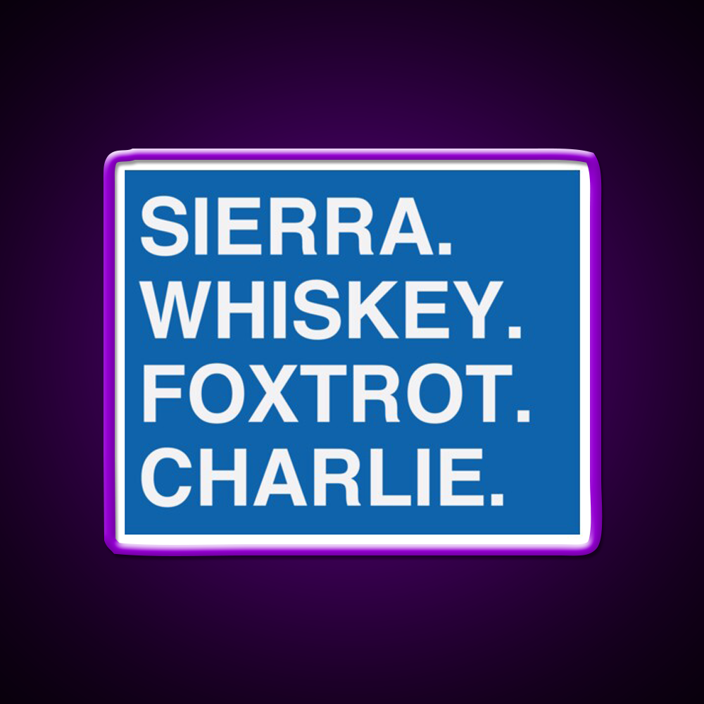 Sierra Whiskey Foxtrot Charlie Whiskey Drink Bar Led Neon Sign Rgb Color