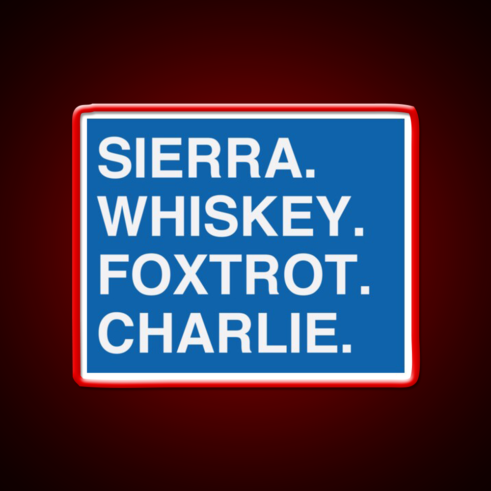 Sierra Whiskey Foxtrot Charlie Whiskey Drink Bar Led Neon Sign Rgb Color
